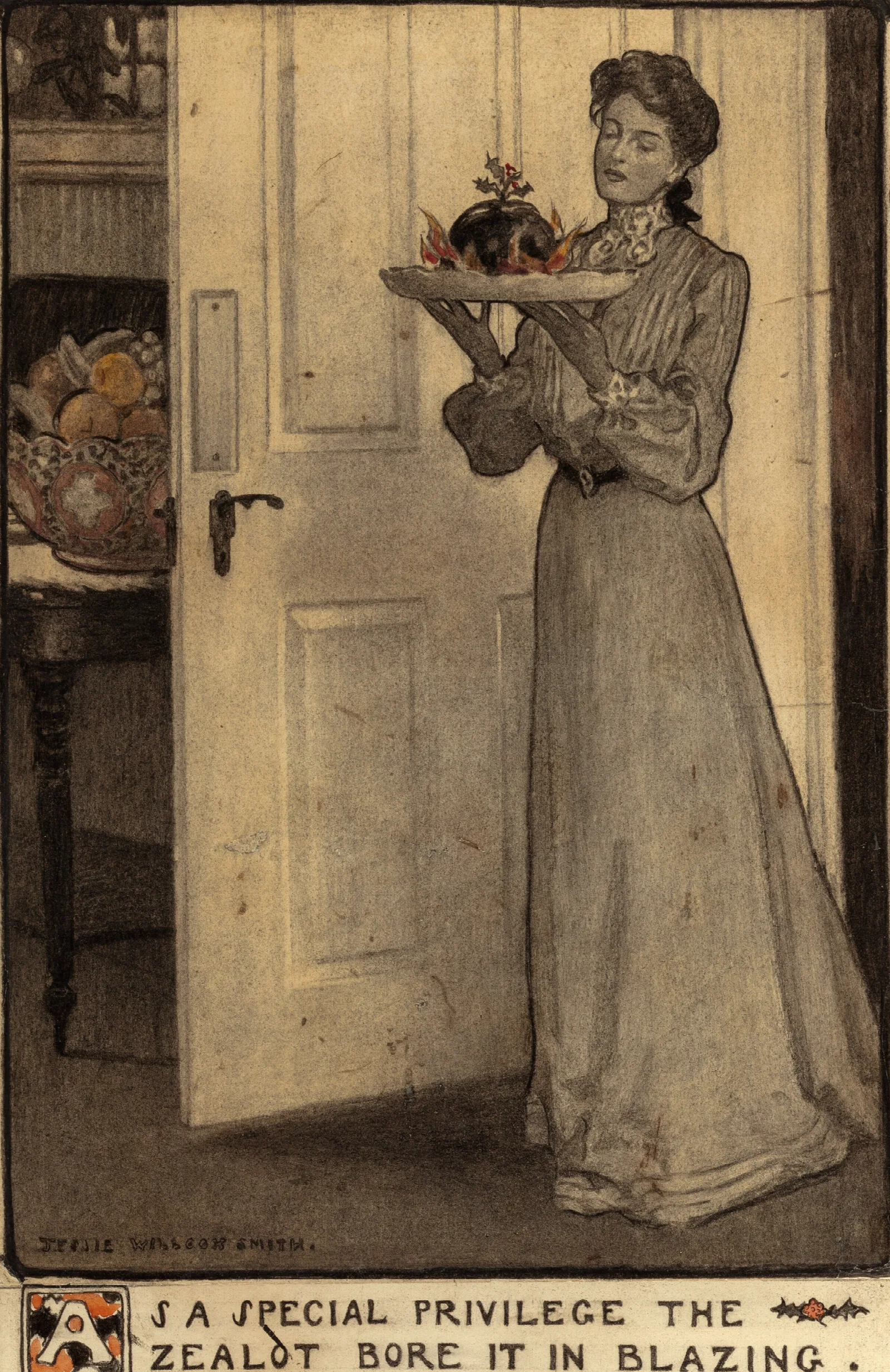 As A Special Privilege The Zealot Bore It In Blazing Wall Art by Jessie Willcox Smith - Canvas Print