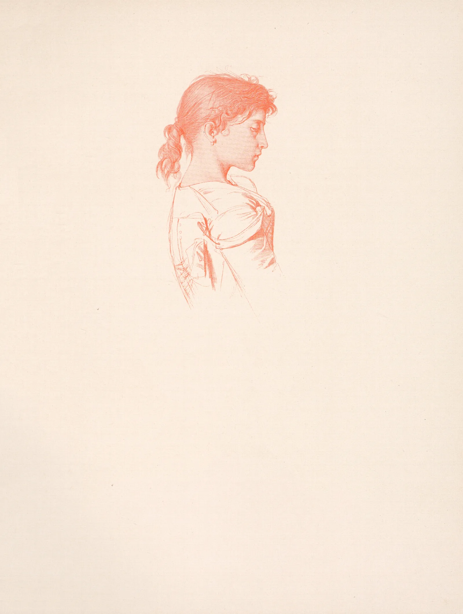 Etude De Jeune Fille Wall Art by William Bouguereau - Canvas Print