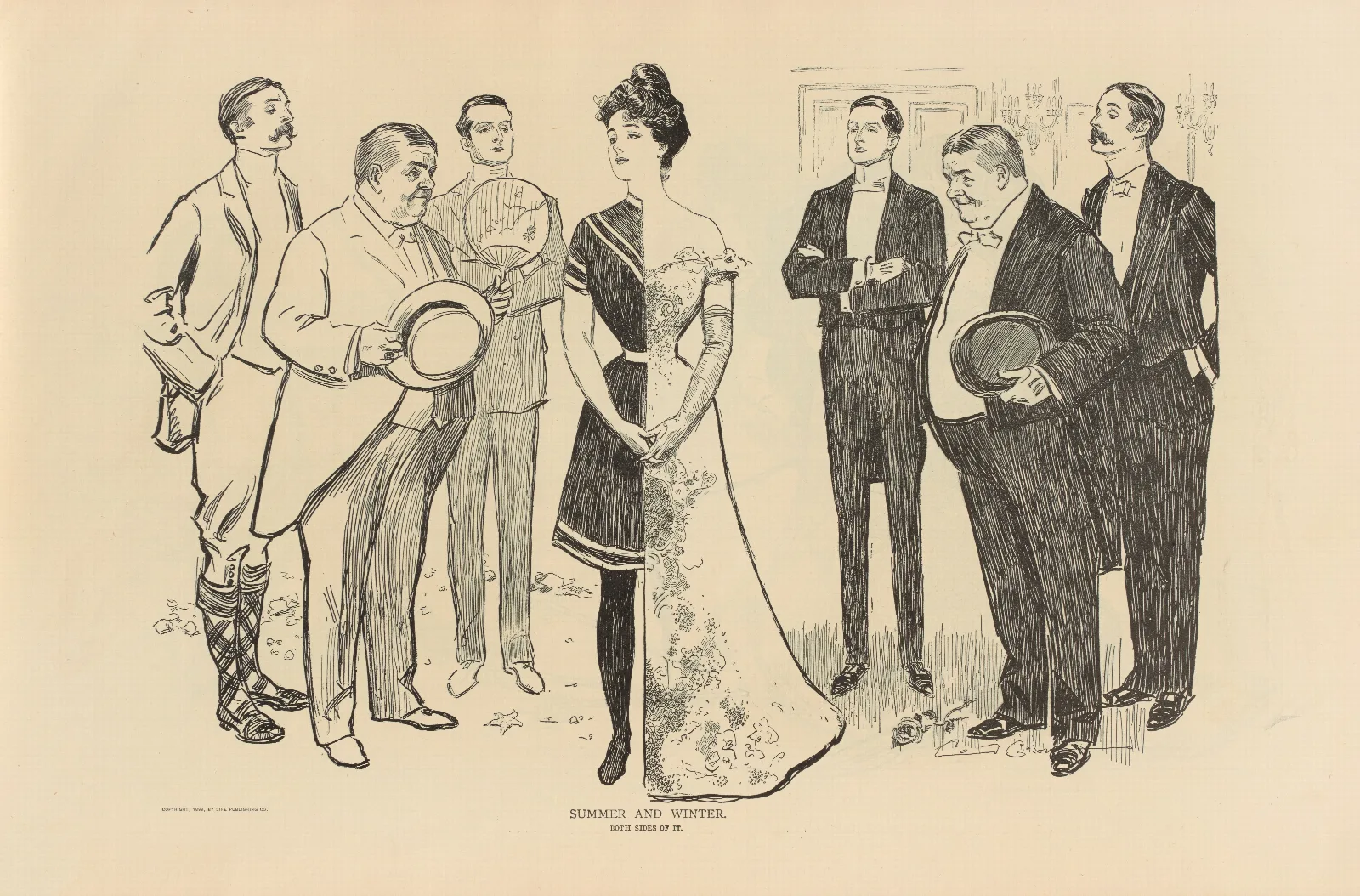 Summer And Winter 2 Wall Art by Charles Dana Gibson - Canvas Print