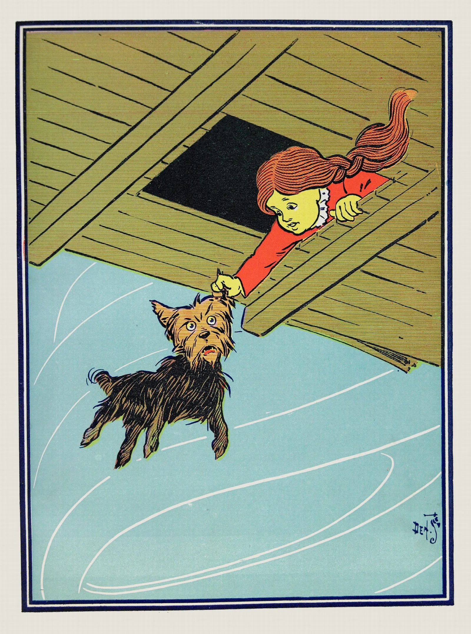 She Caught Toto By The Ear Wall Art by William Wallace Denslow - Canvas Print