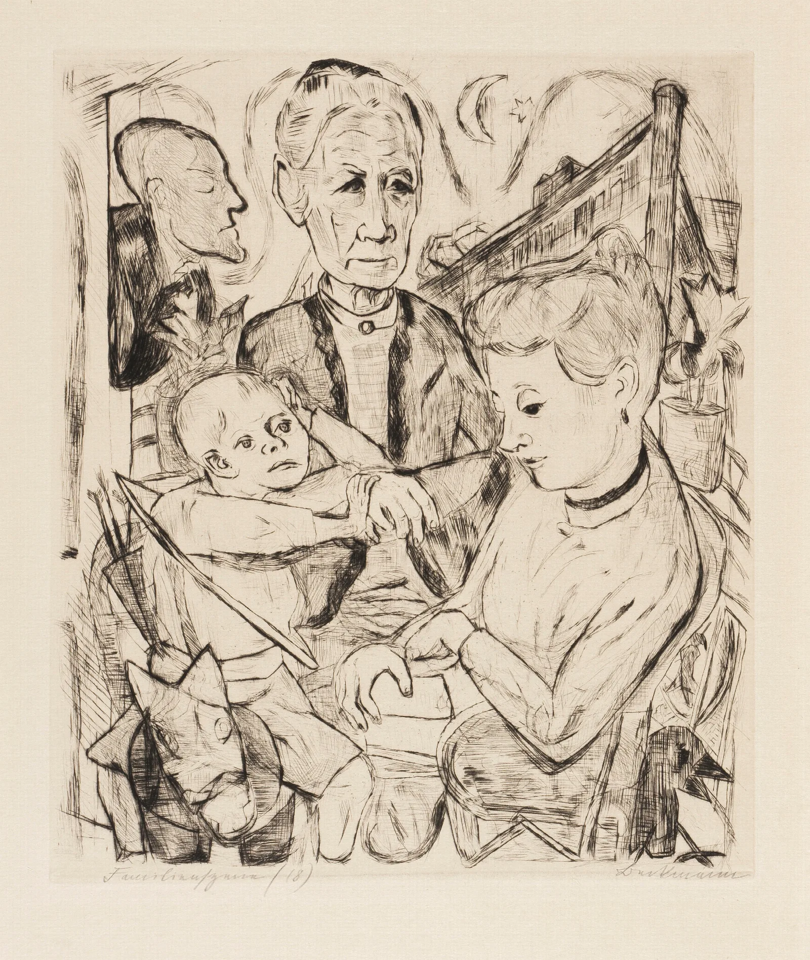 Gesichter Pl 01 Wall Art by Max Beckmann - Canvas Print