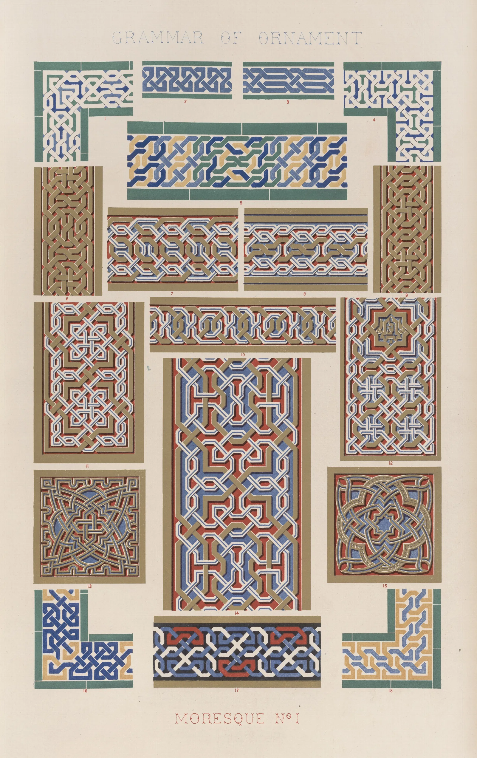Moresque No 1 2 Wall Art by Owen Jones - Canvas Print