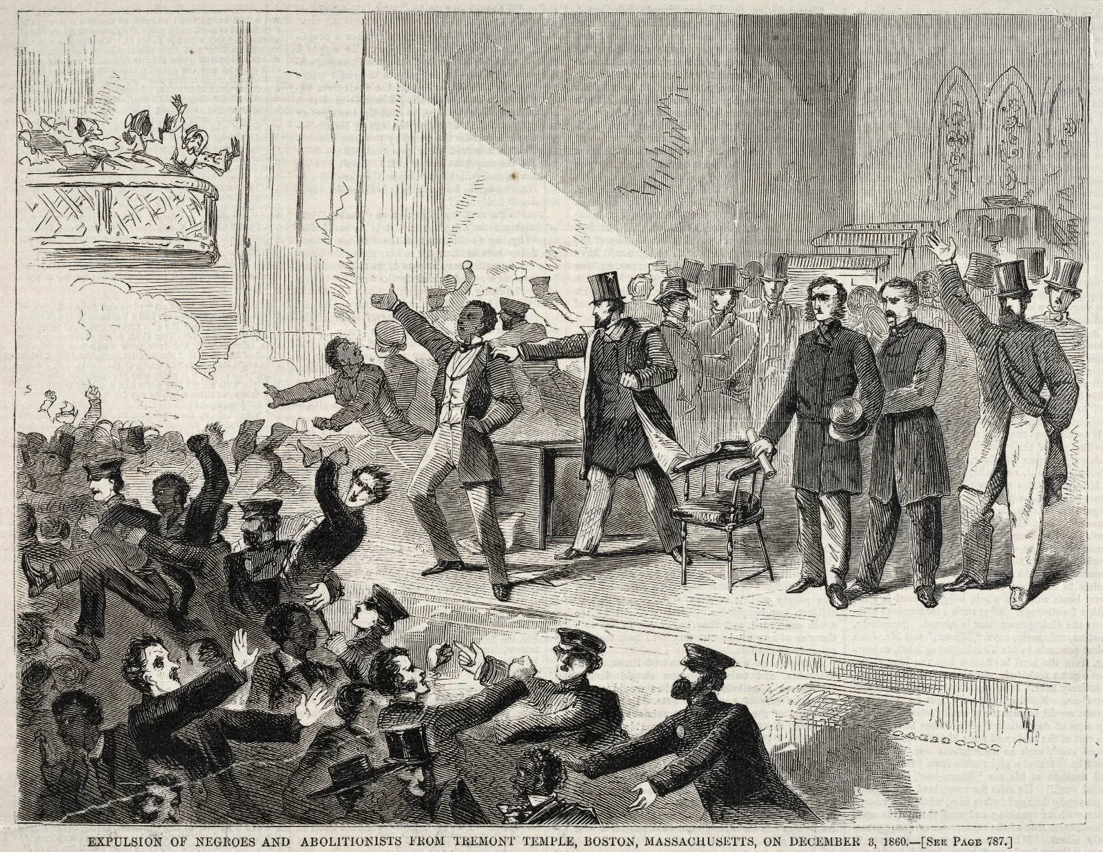 Expulsion Of Negroes And Abolitionists From Tremont Temple Boston Massachusetts On December 3 1860 Wall Art by Winslow Homer - Canvas Print