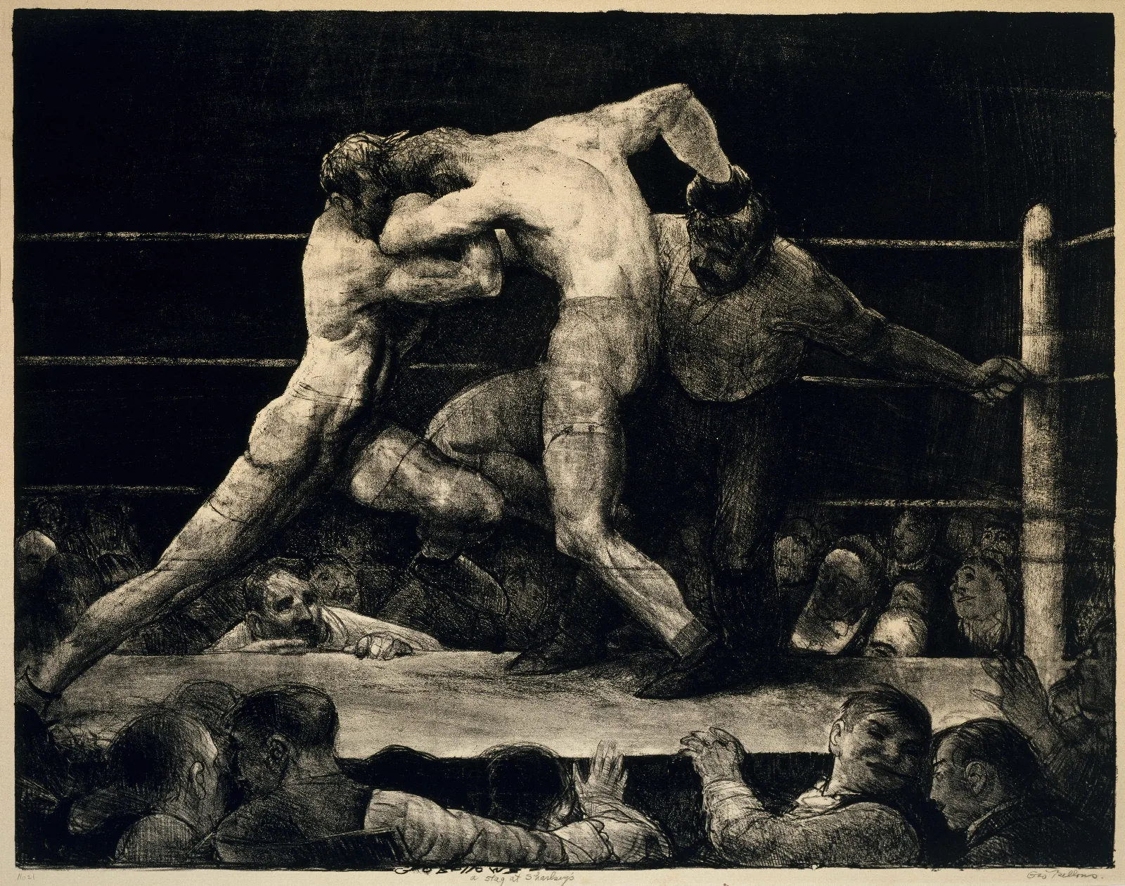 A Stag At Sharkeys Wall Art by George Wesley Bellows - Canvas Print