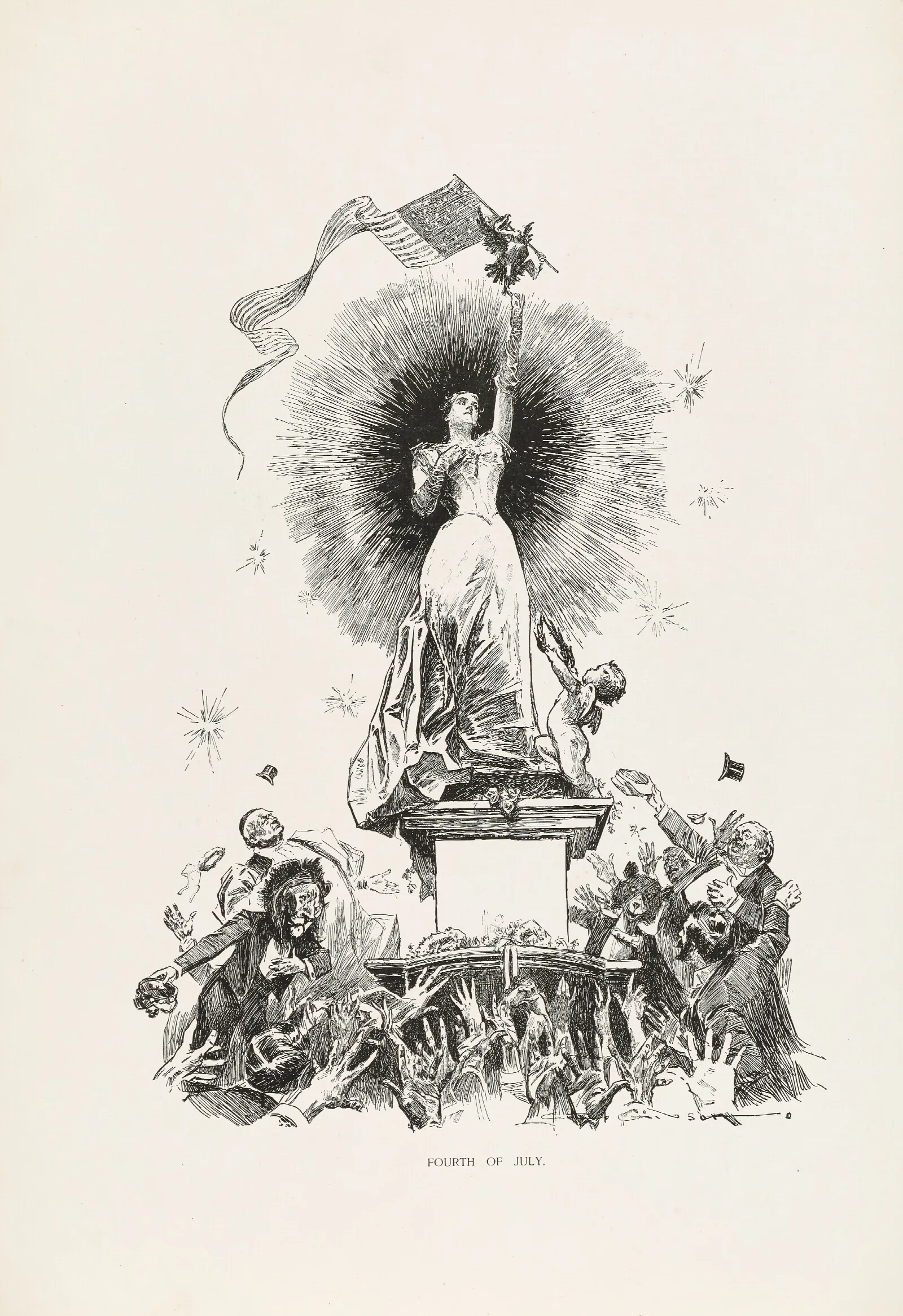 Fourth Of July 2 Wall Art by Charles Dana Gibson - Canvas Print