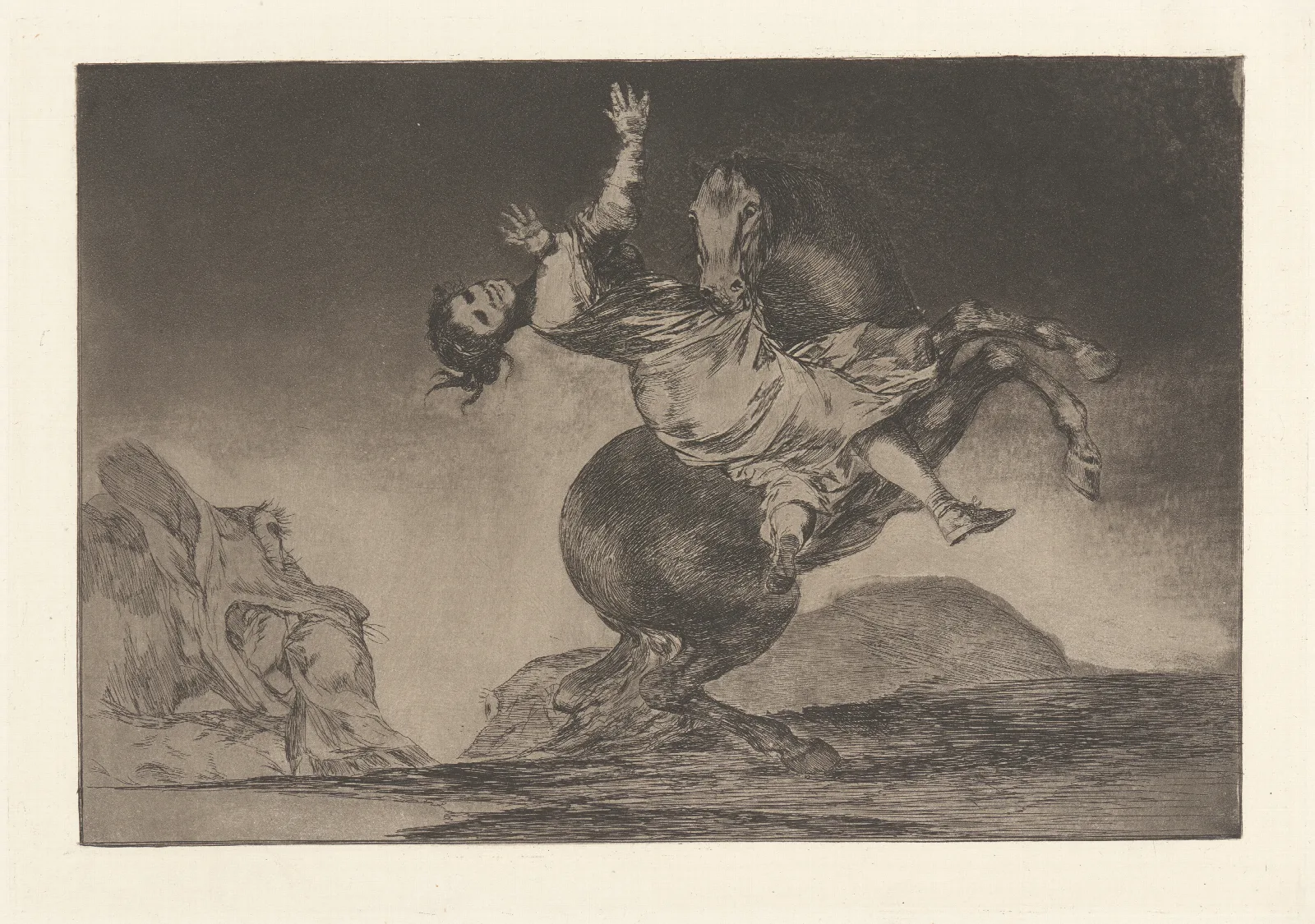 A Woman And A Horse Let Someone Else Master Them The Horse Abductor La Mujer Y El Potro Que Los Dome Otro El Caballo Raptor Wall Art by Francisco de Goya - Canvas Print