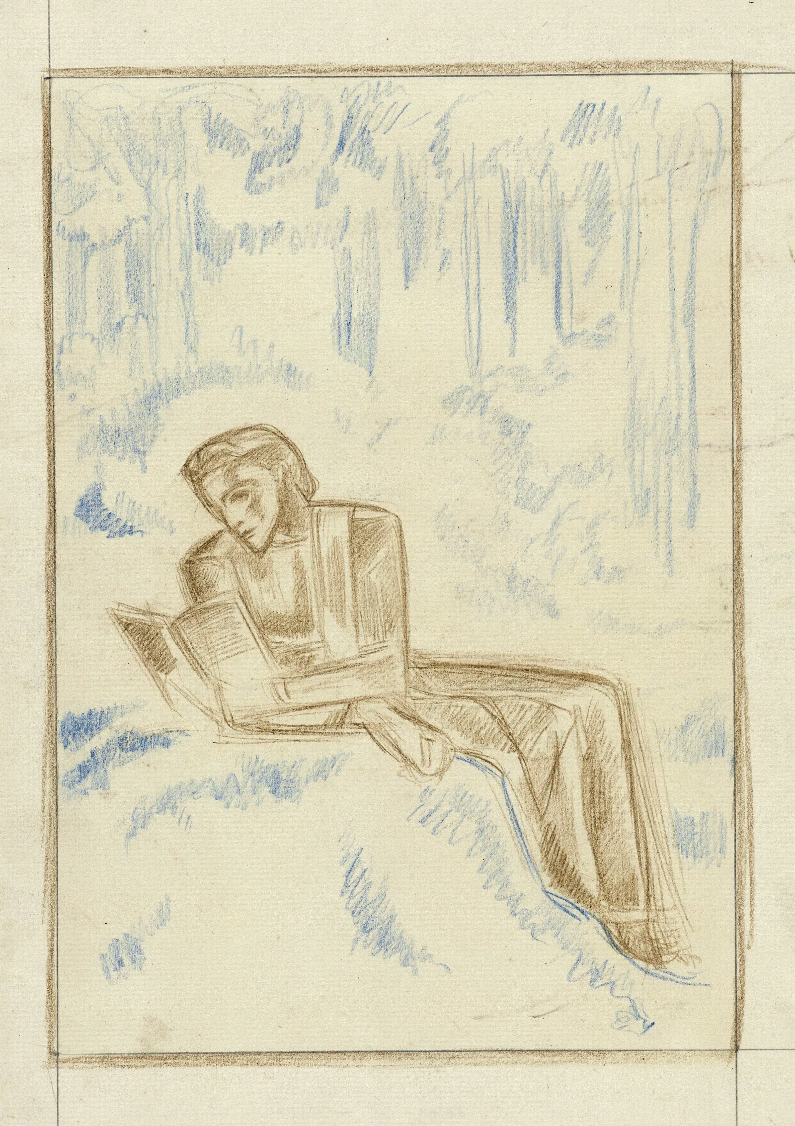 Lezende Vrouw In Een Boslandschap Wall Art by Richard Nicolaüs Roland Holst - Canvas Print