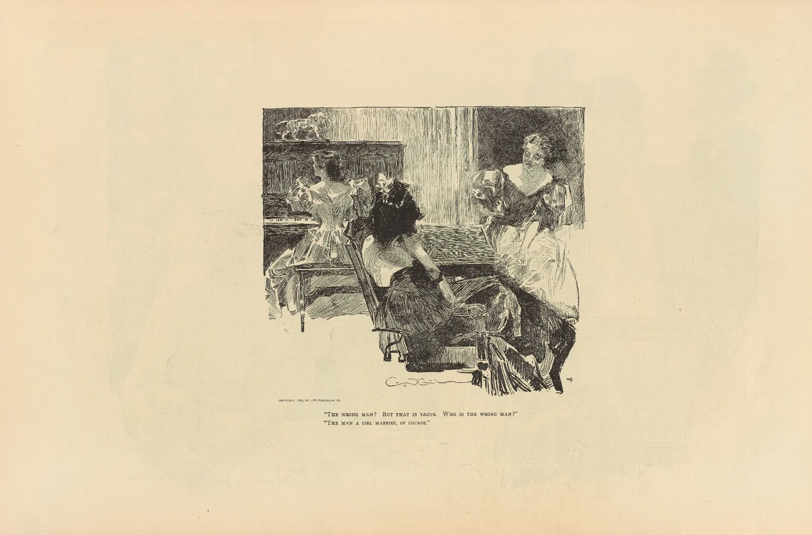 The Wrong Man 2 Wall Art by Charles Dana Gibson - Canvas Print