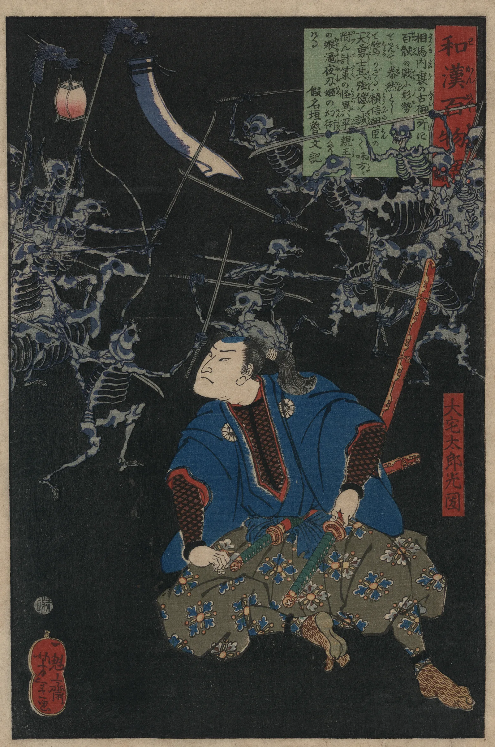 Oya Taro Mitsukuni 2 Wall Art by Tsukioka Yoshitoshi - Canvas Print