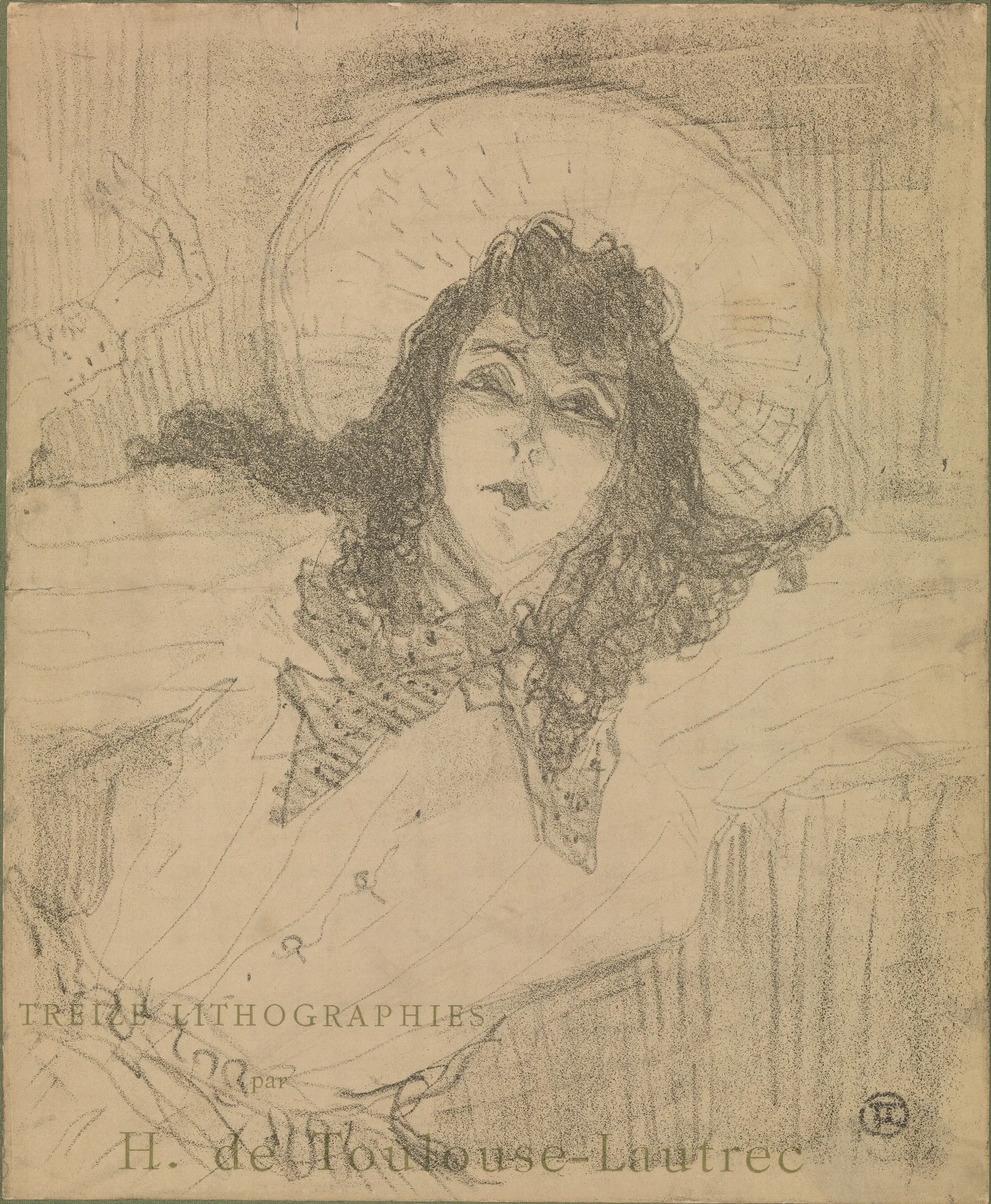 May Belfort Title Page For Treize Lithographies Wall Art by Henri de Toulouse-Lautrec - Canvas Print