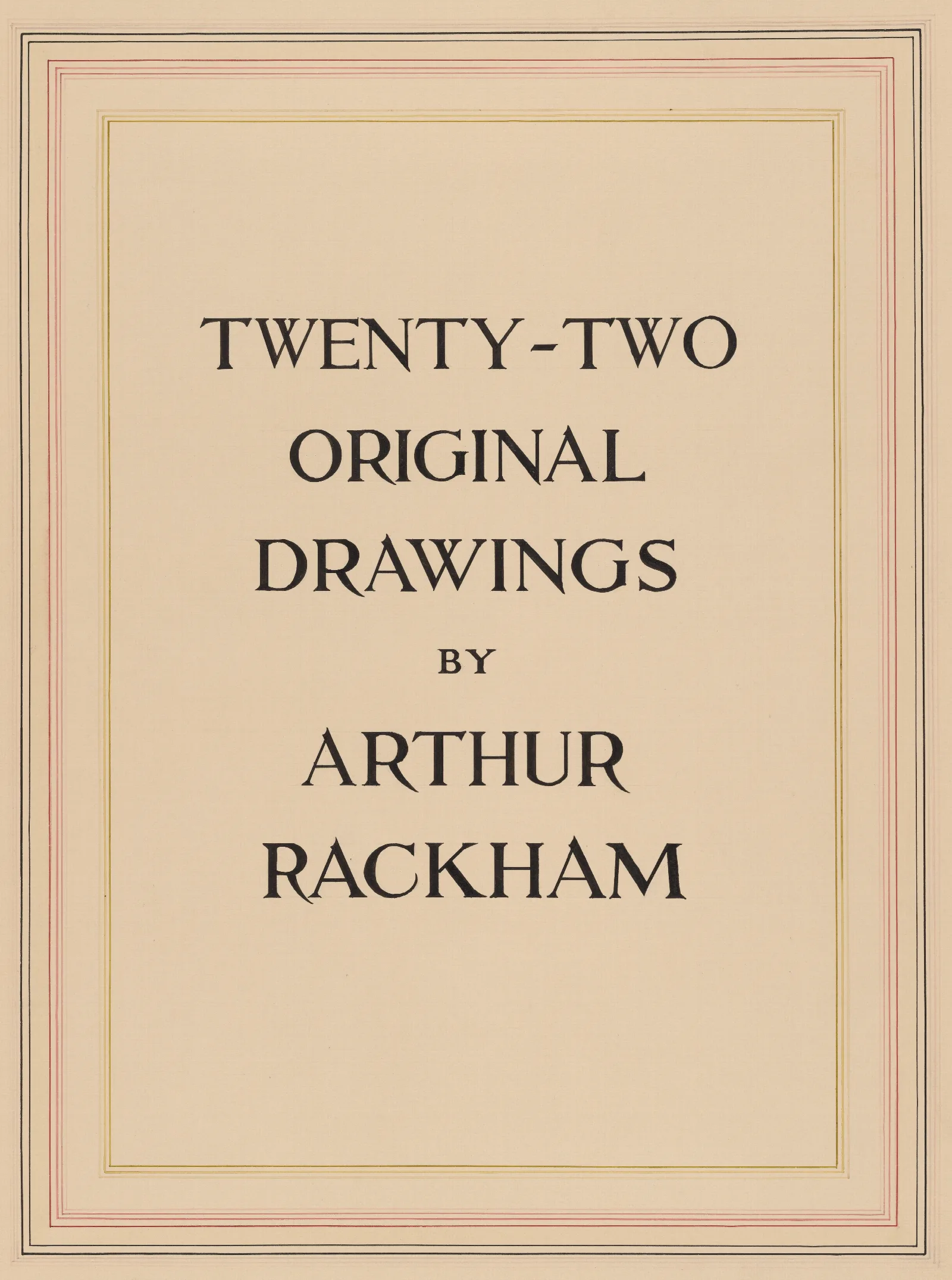 Twenty Two Original Drawings By Arthur Rackham Title Page Wall Art by Arthur Rackham - Canvas Print