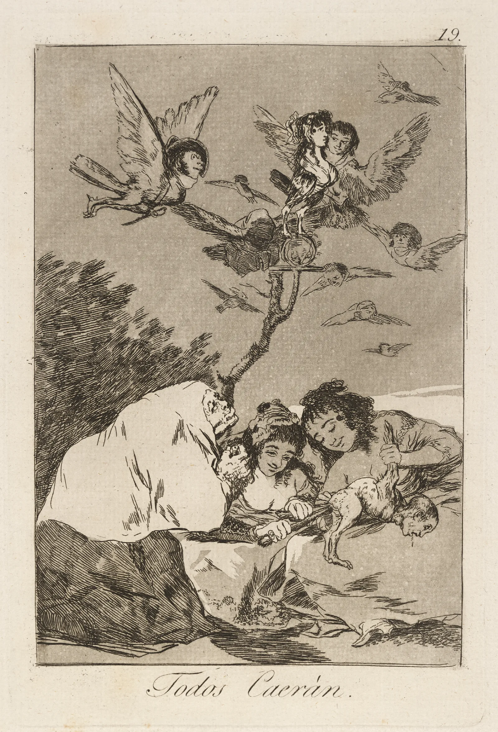 Todos Caeran All Will Fall Wall Art by Francisco de Goya - Canvas Print