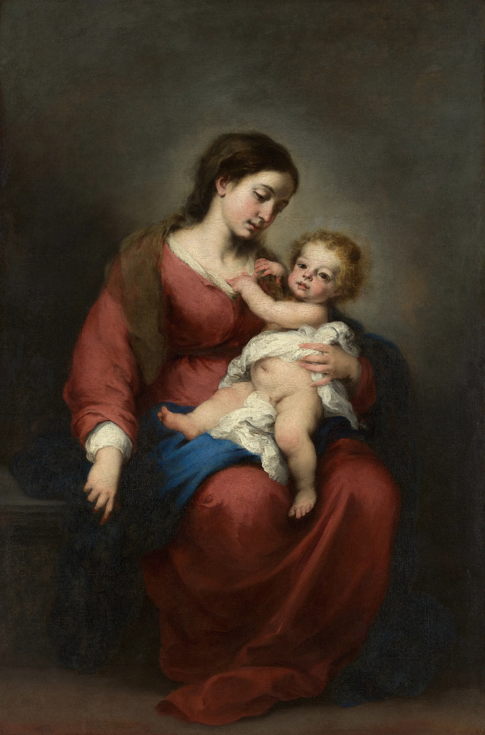 Virgin And Child 2 Wall Art by Bartolomé Estebán Murillo - Canvas Print