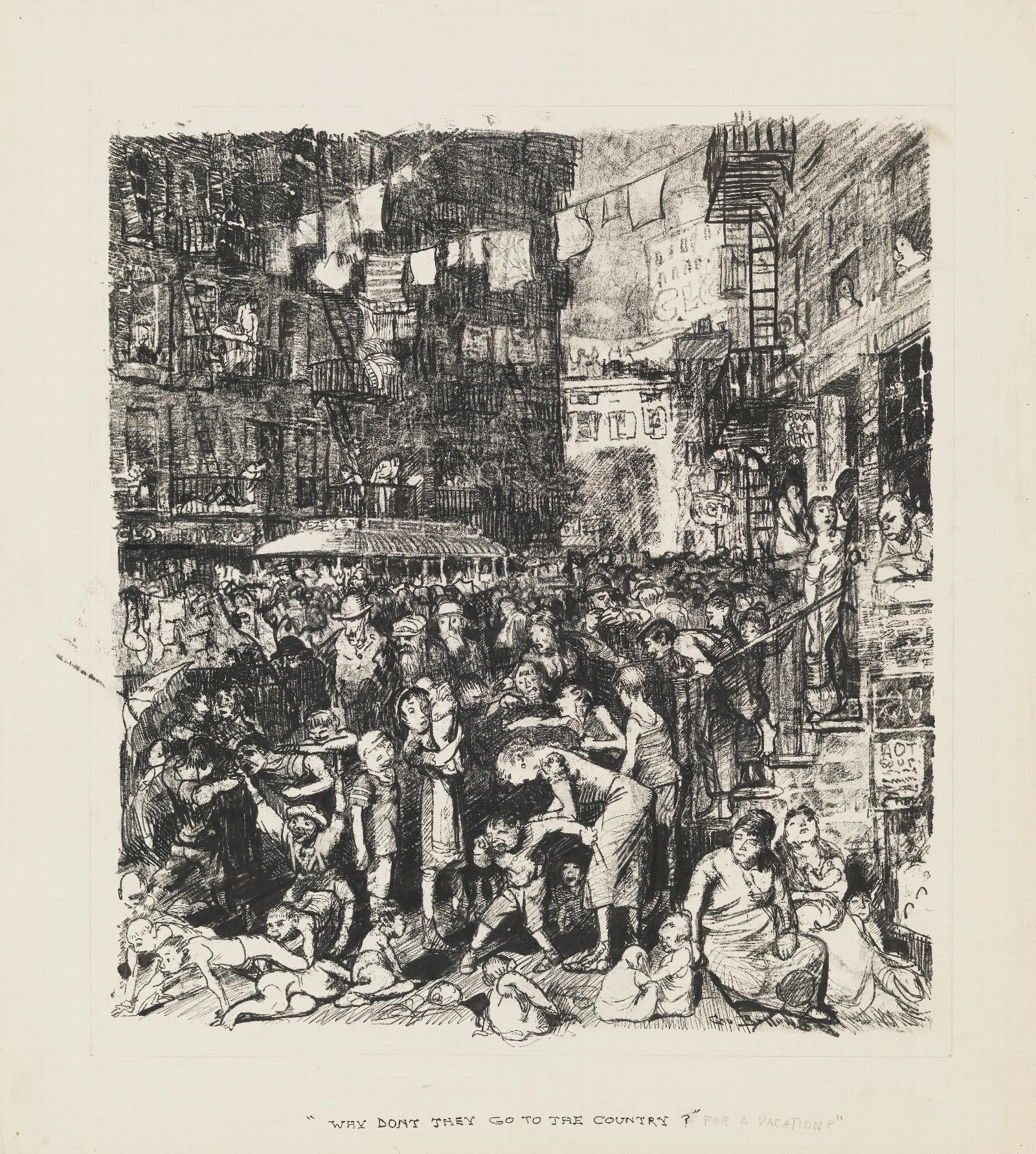 Why Dont They Go To The Country For Vacation Wall Art by George Wesley Bellows - Canvas Print