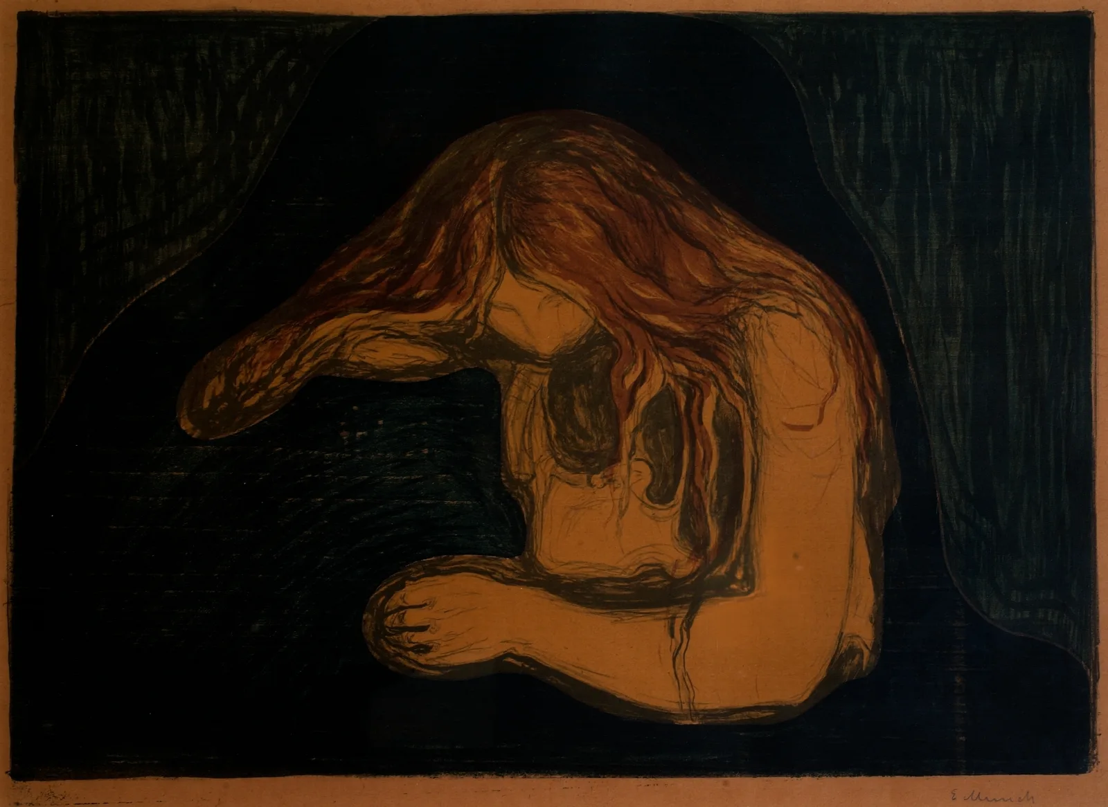 Vampire Ii Wall Art by Edvard Munch - Canvas Print