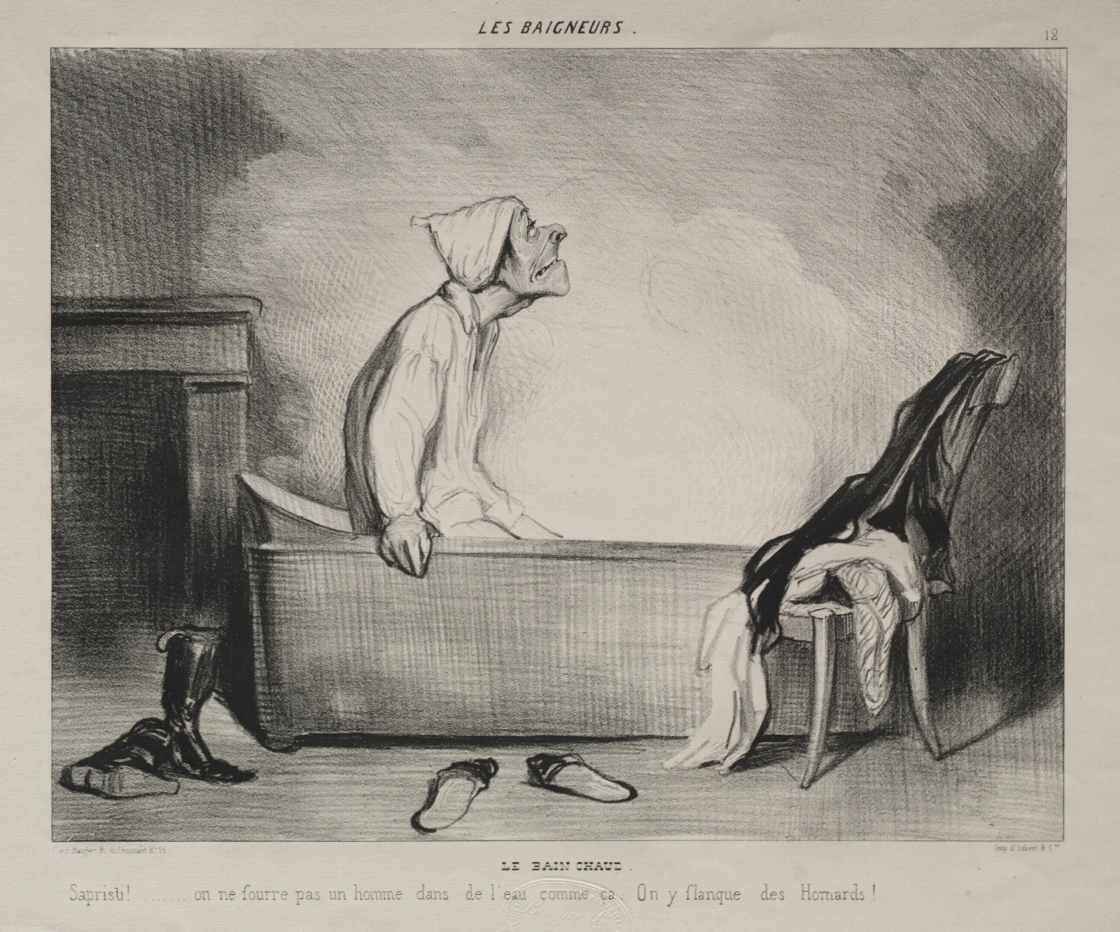The Hot Bath Wall Art by Honoré Daumier - Canvas Print