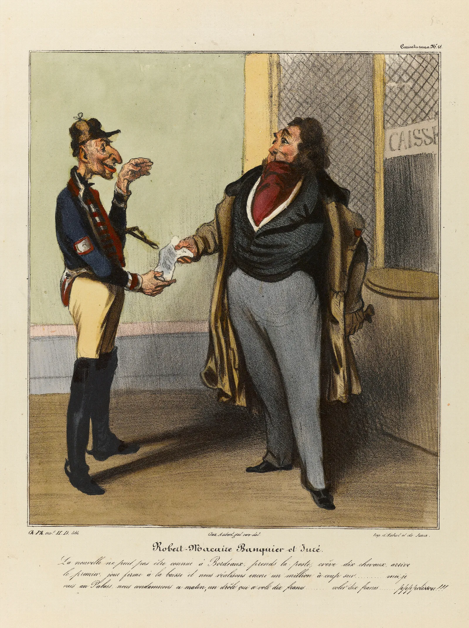 Robert Macaire Banquier Et Jure Wall Art by Honoré Daumier - Canvas Print