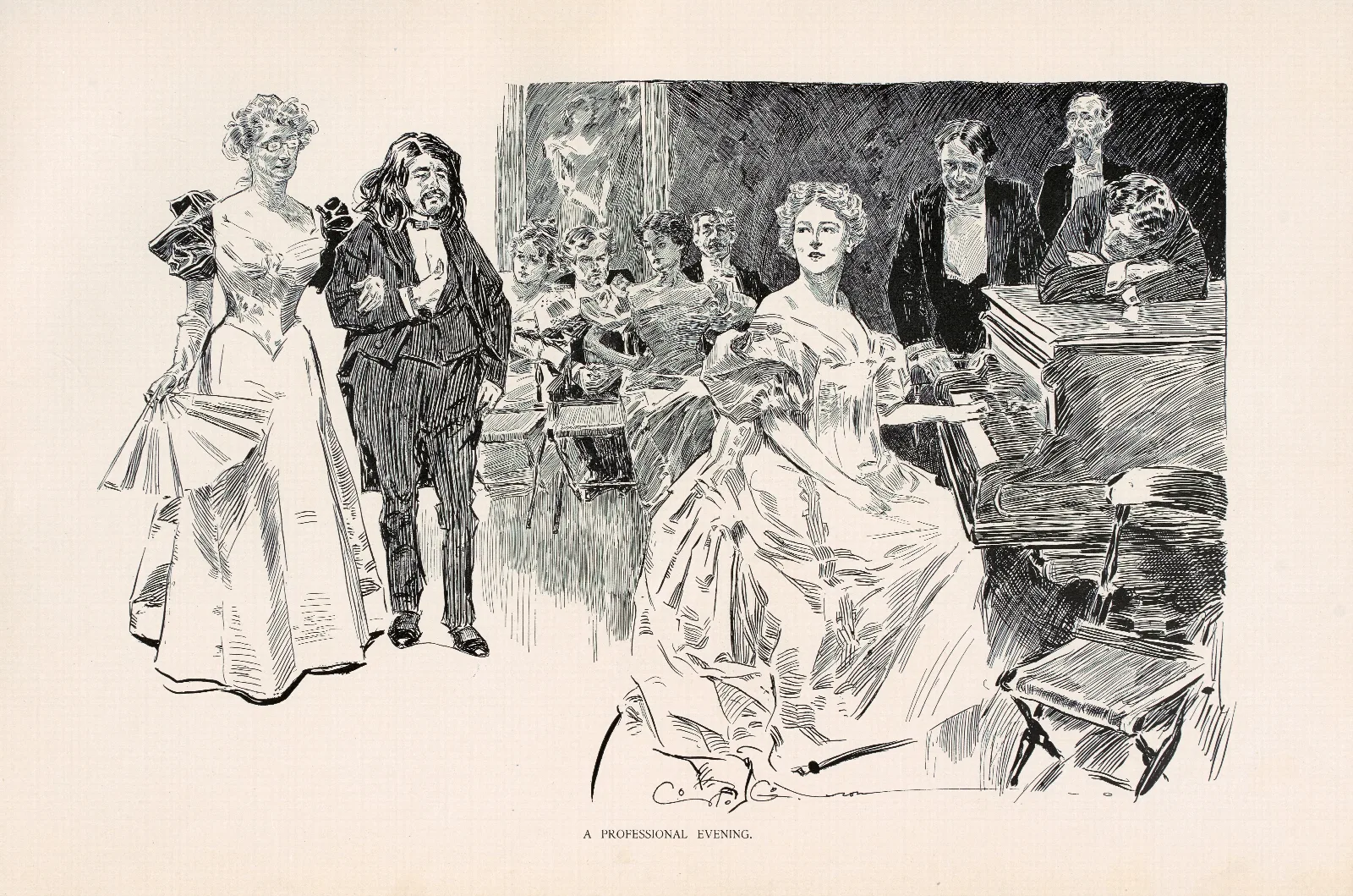 A Professional Evening Wall Art by Charles Dana Gibson - Canvas Print
