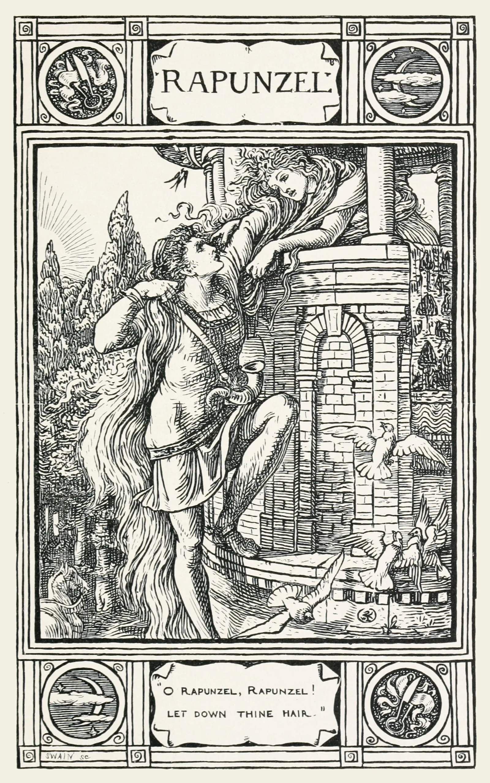 Rapunzel 3 Wall Art by Walter Crane - Canvas Print