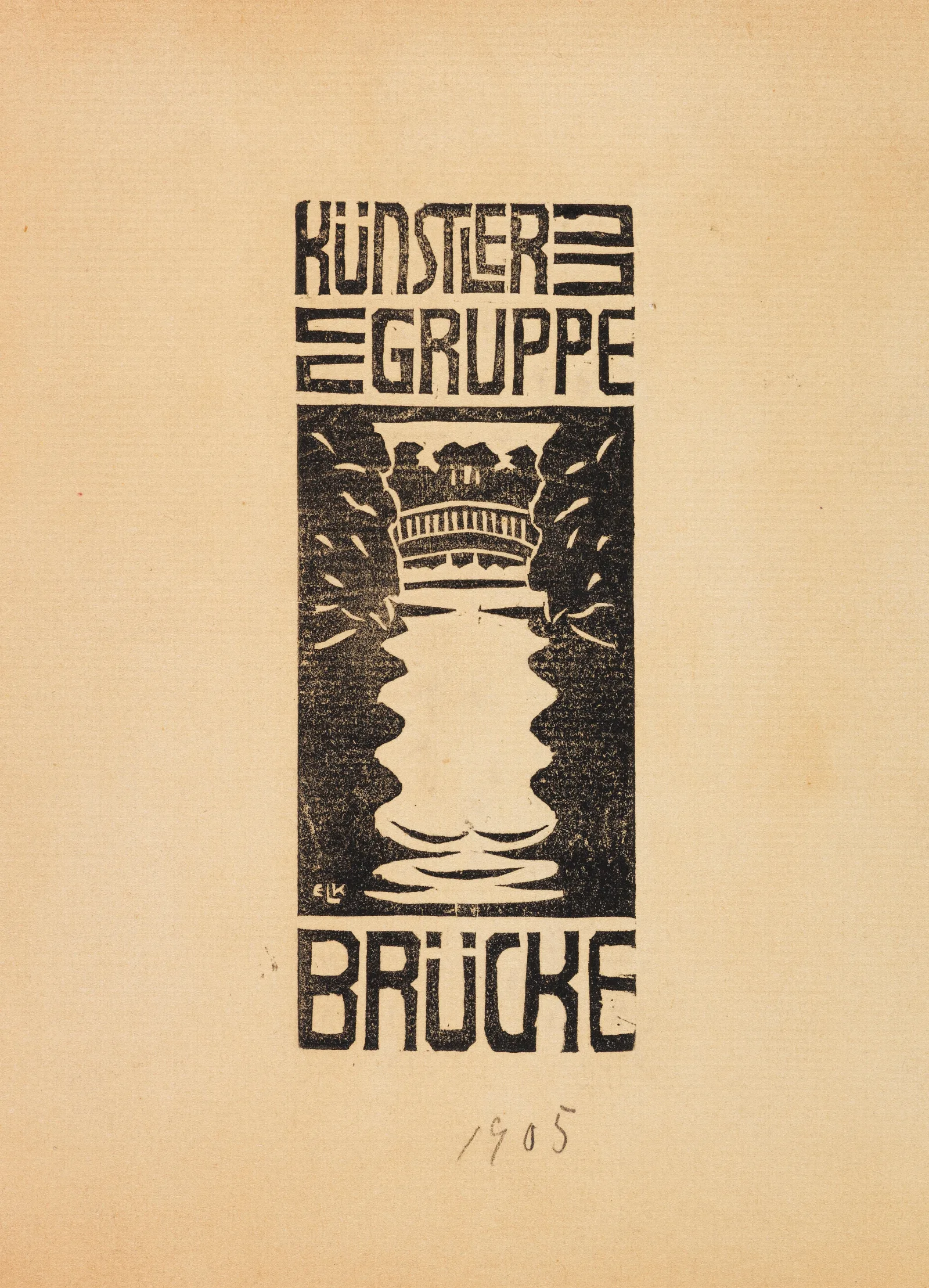 Signet Der Kunstlergruppe Brucke Wall Art by Ernst Ludwig Kirchner - Canvas Print