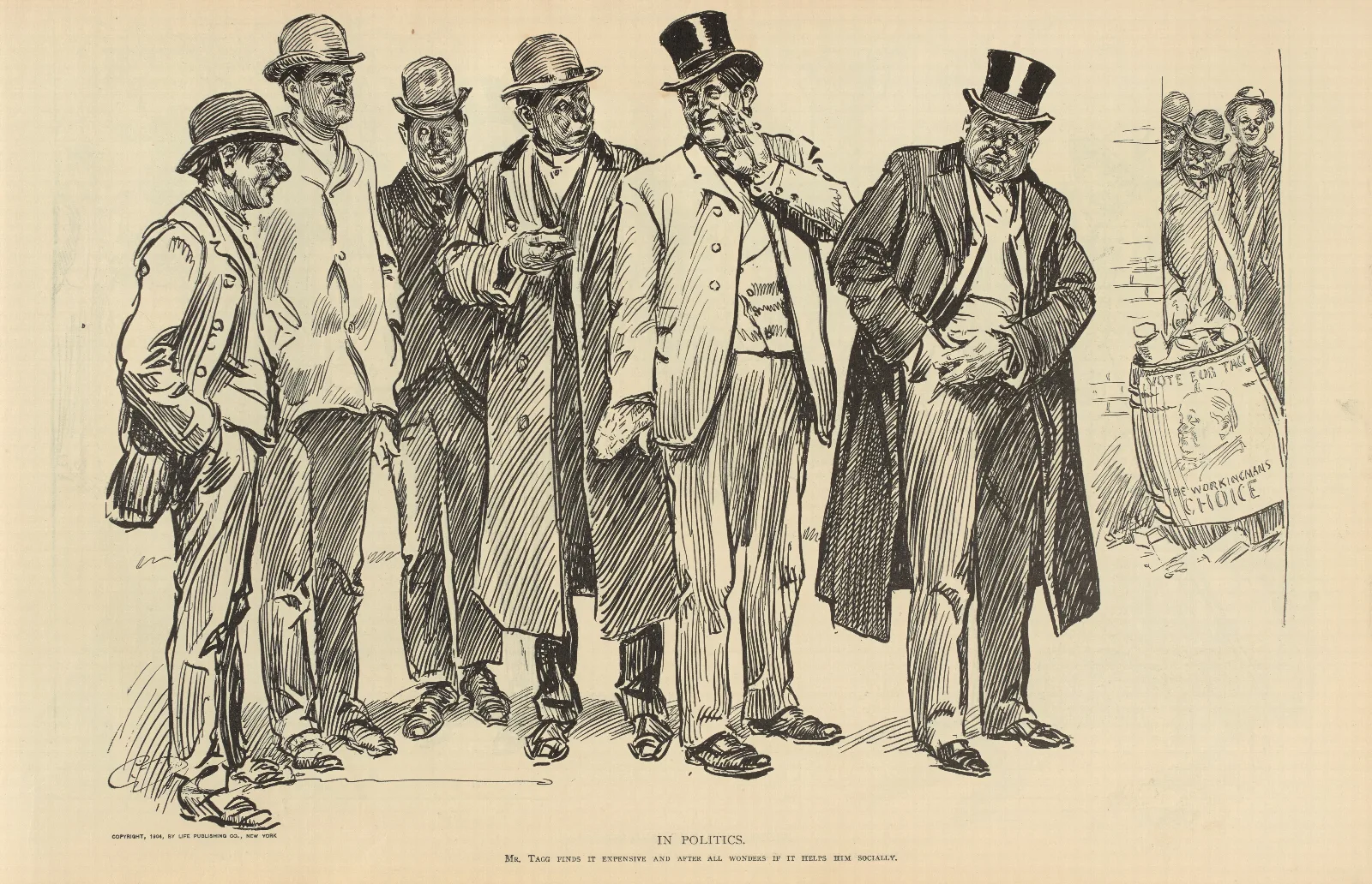 In Politics Wall Art by Charles Dana Gibson - Canvas Print
