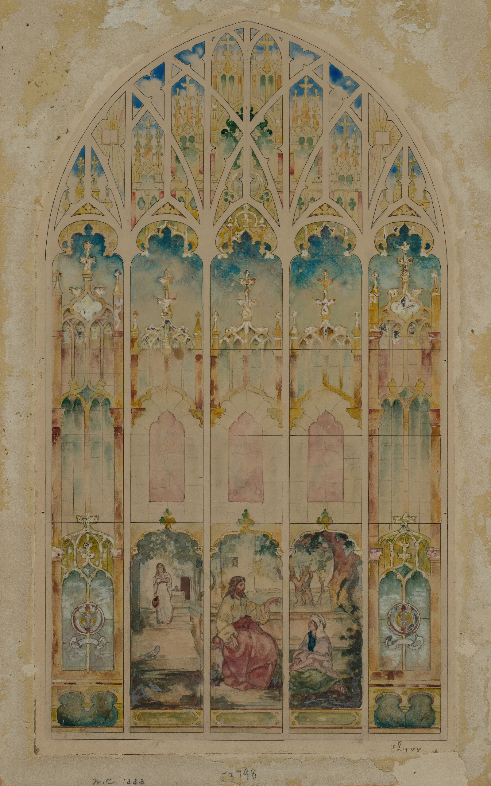 Chapel Window Wall Art by John La Farge - Canvas Print