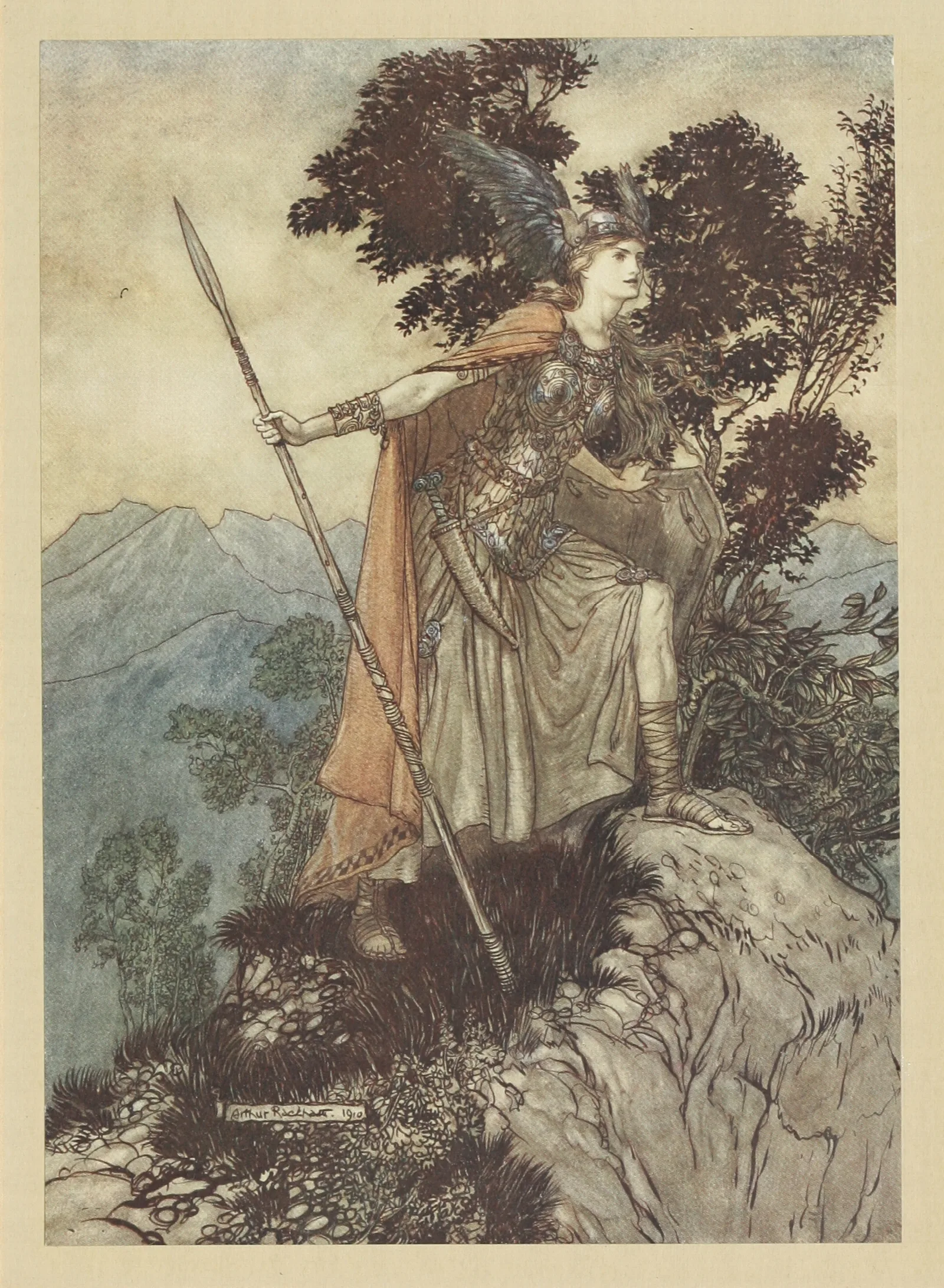 Brunnhilde 2 Wall Art by Arthur Rackham - Canvas Print