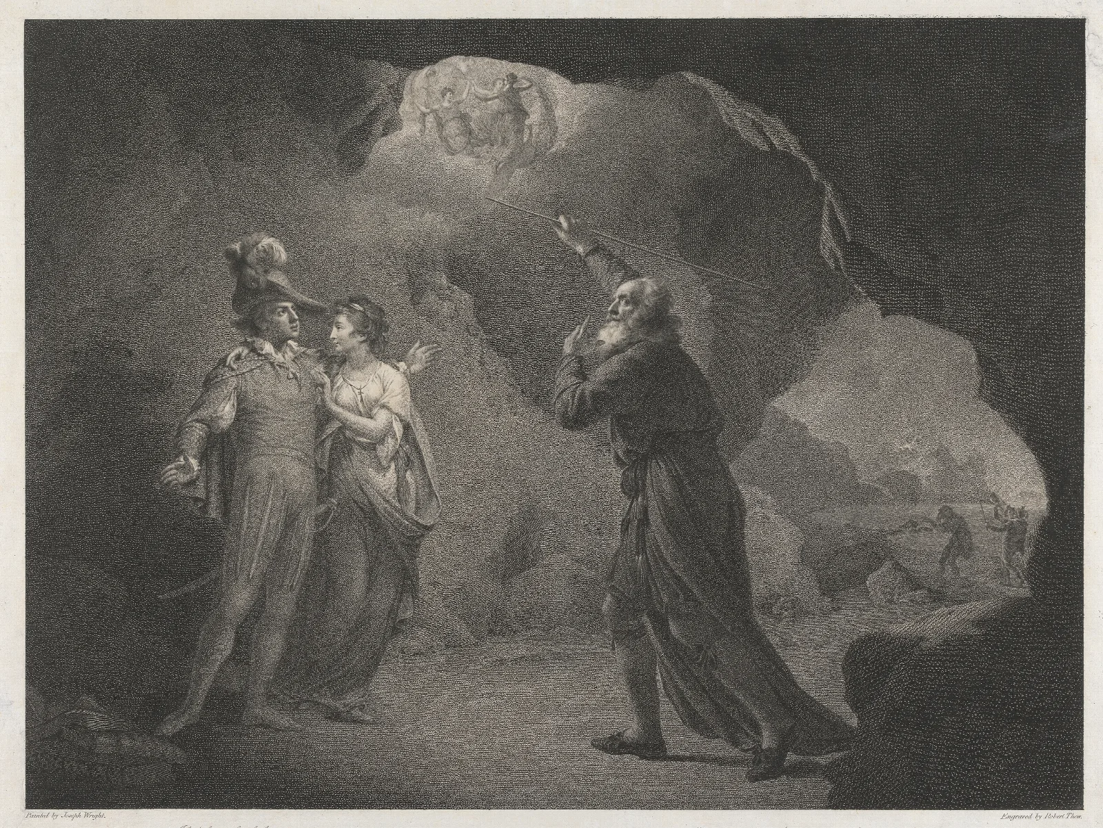 Shakespeares Tempest Act Iv Scene I Prosperos Cell Wall Art by Joseph Wright of Derby - Canvas Print