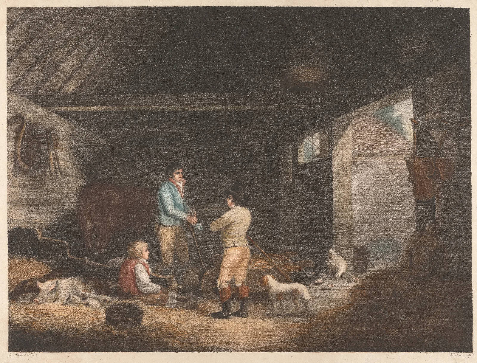 Evening Or The Post Boys Return Wall Art by George Morland - Canvas Print