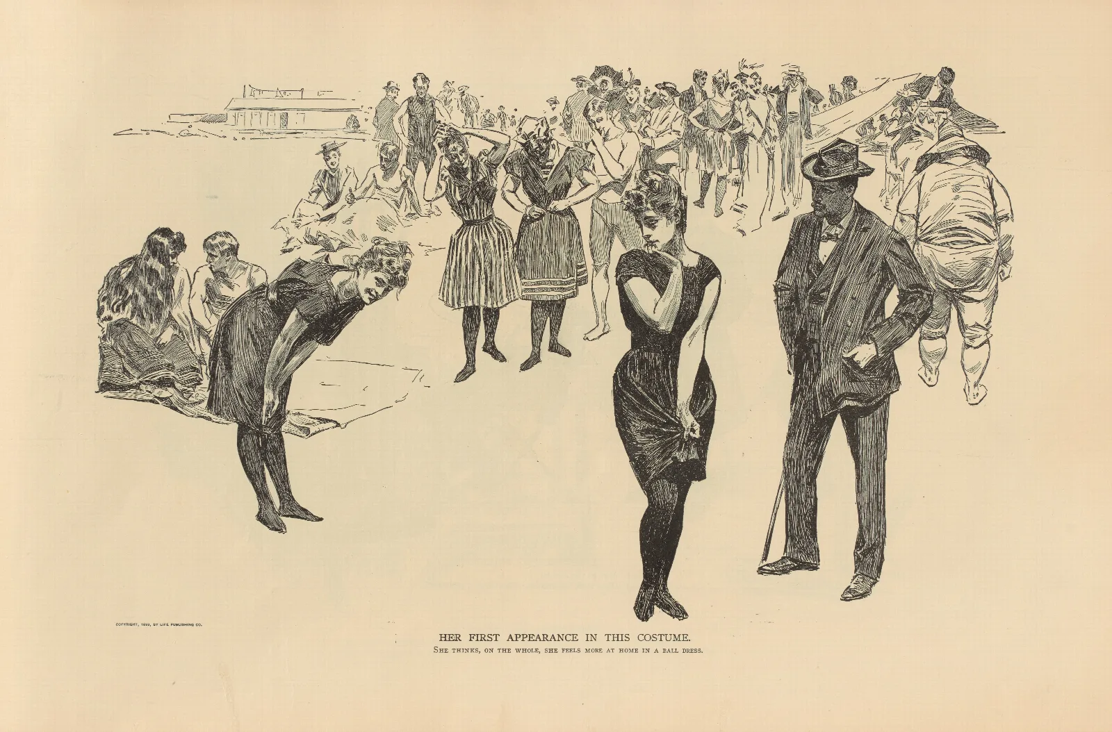 Her First Appearance In This Costume 2 Wall Art by Charles Dana Gibson - Canvas Print