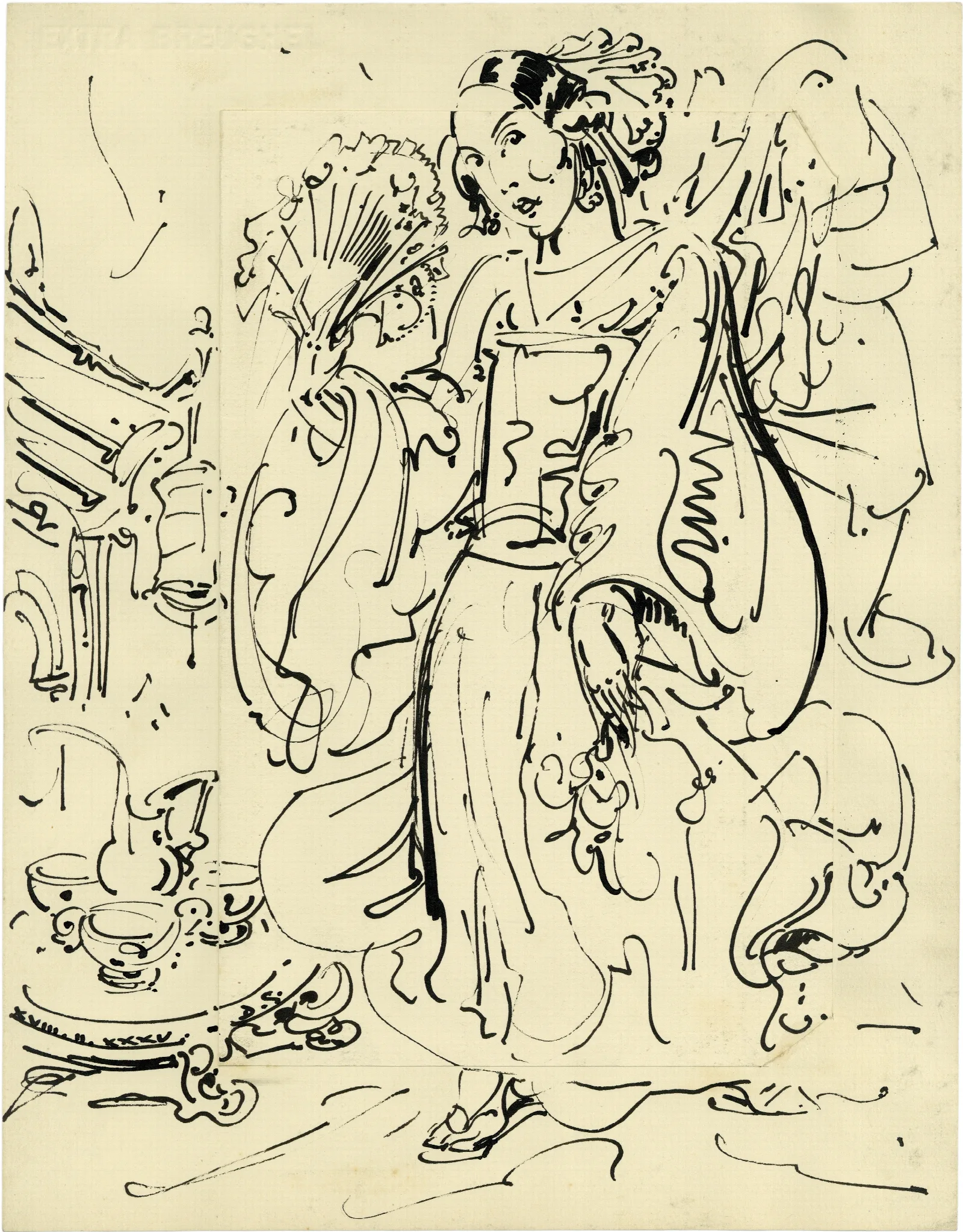 Chinese Dame In Kostuum 3 Wall Art by Alfred Ost - Canvas Print