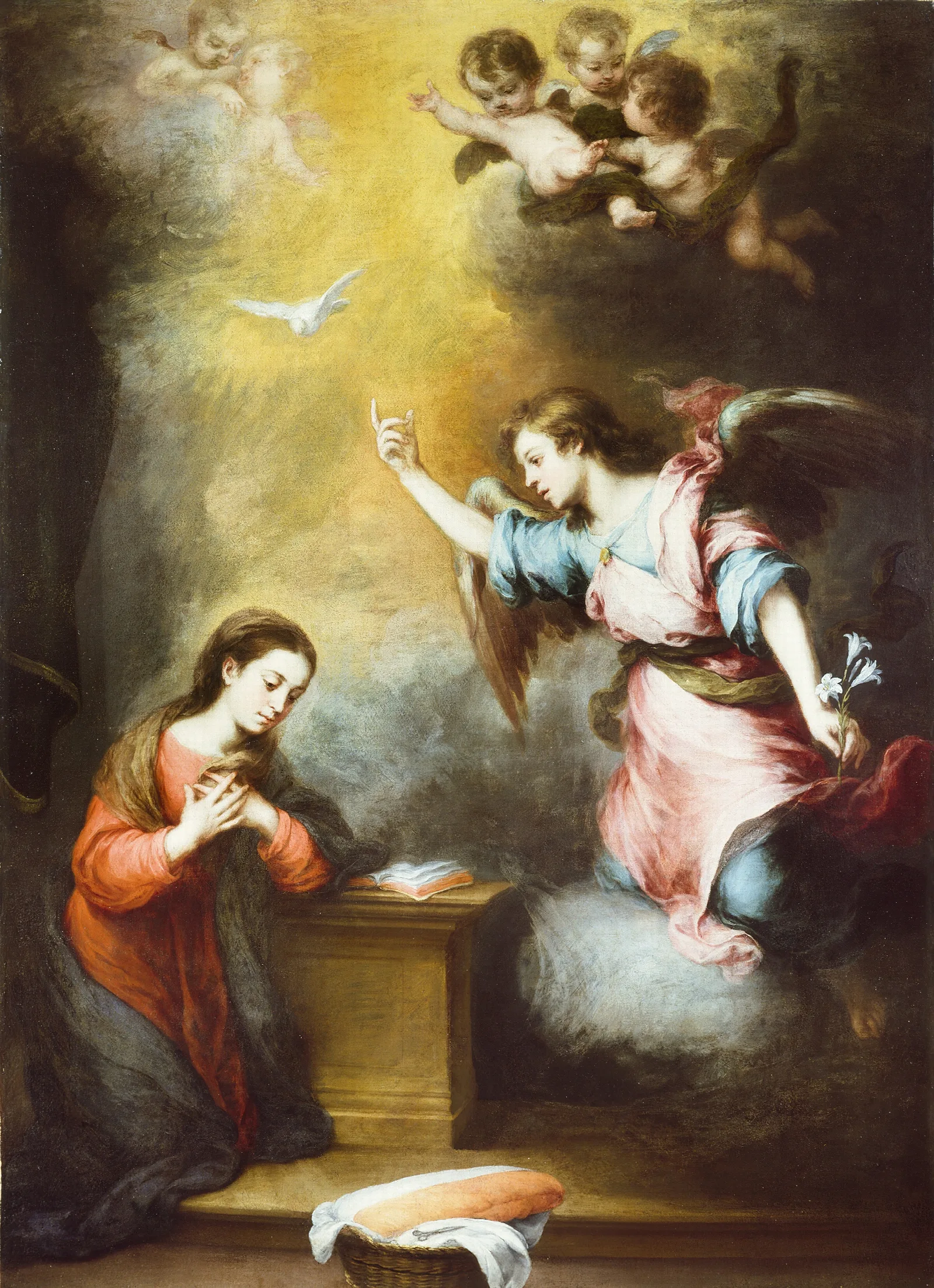 The Annunciation 33 Wall Art by Bartolomé Estebán Murillo - Canvas Print