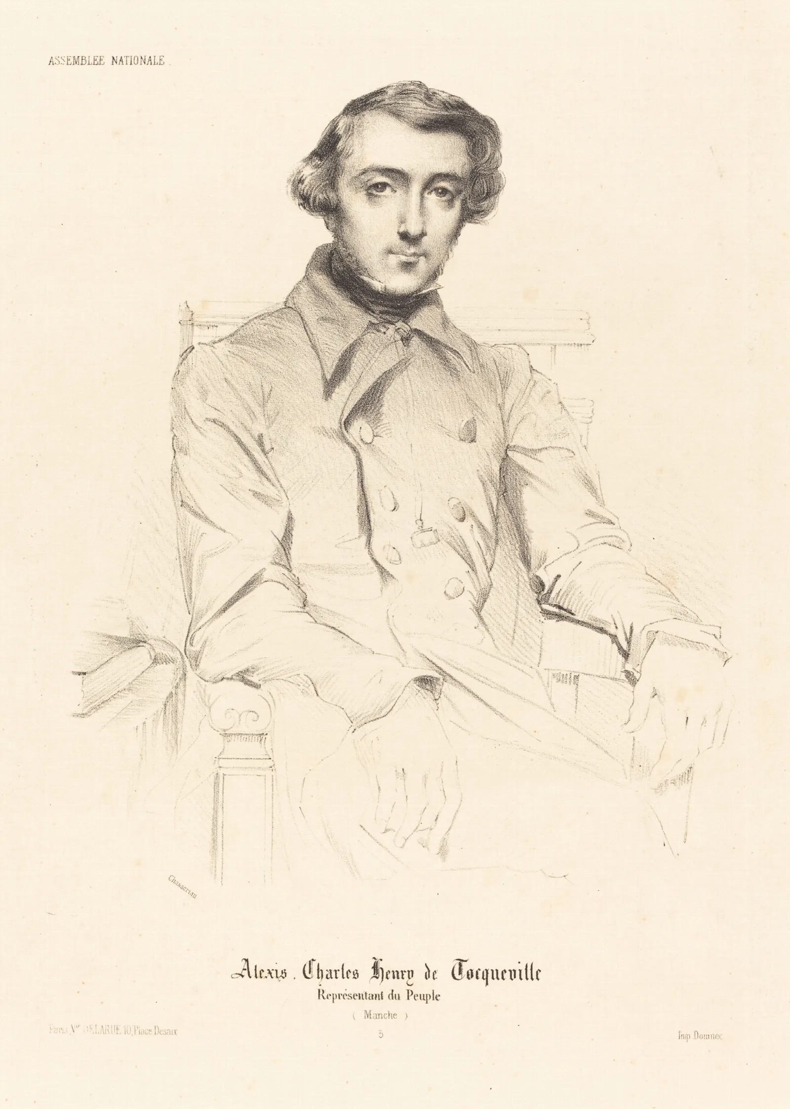 Alexis Charles Henry De Tocqueville Wall Art by Théodore Chassériau - Canvas Print