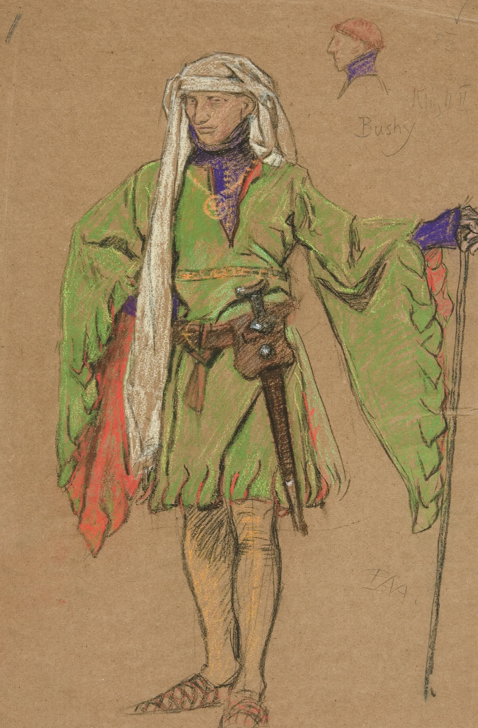 Bushy Costume Sketch For King Richard Ii Wall Art by Edwin Austin Abbey - Canvas Print