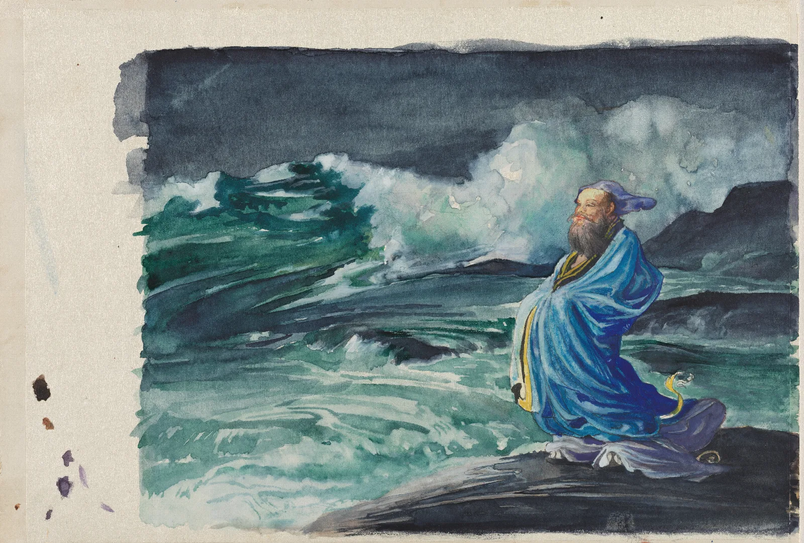 A Rishi Stirring Up A Storm Wall Art by John La Farge - Canvas Print