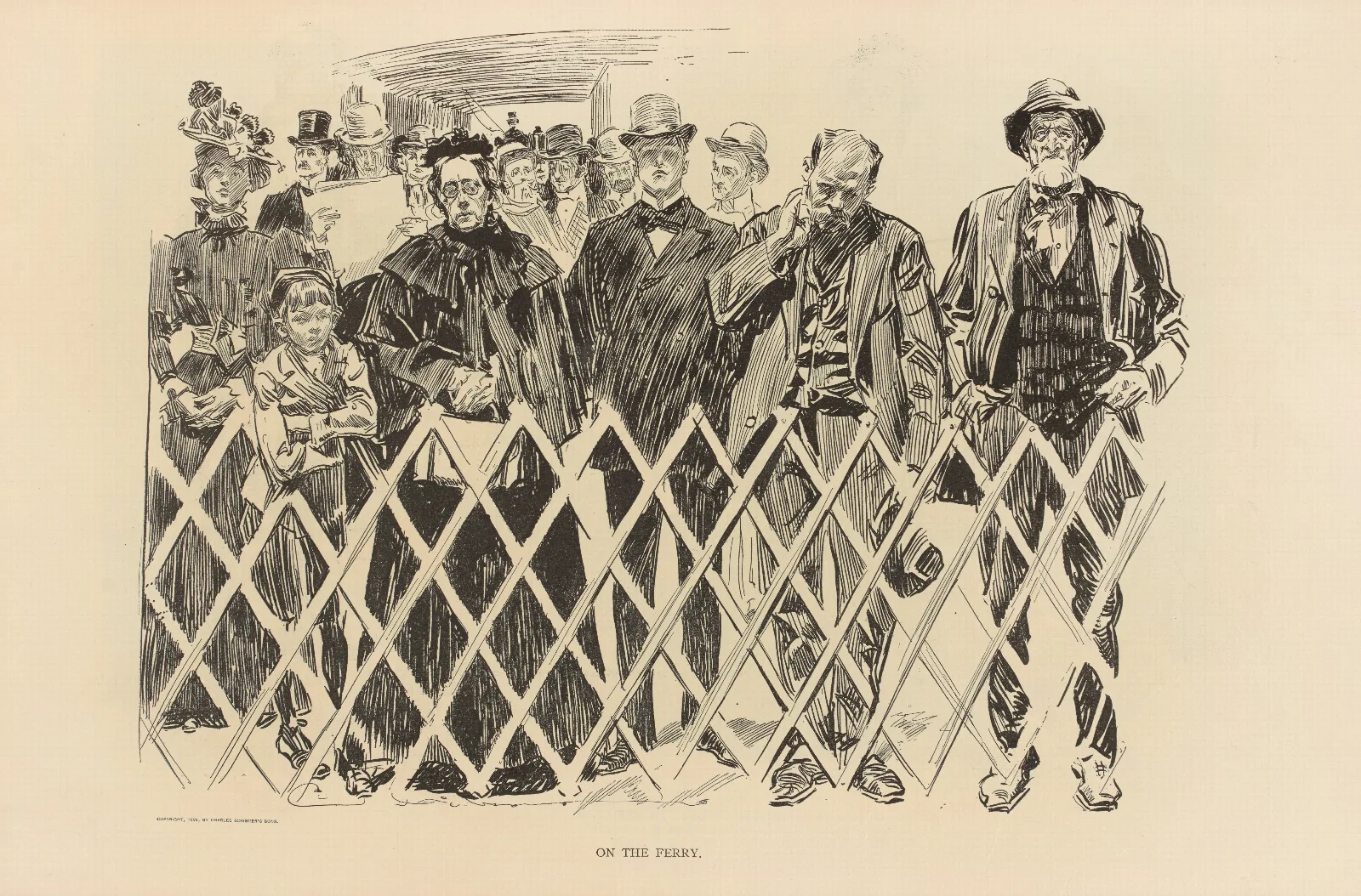 On The Ferry 2 Wall Art by Charles Dana Gibson - Canvas Print