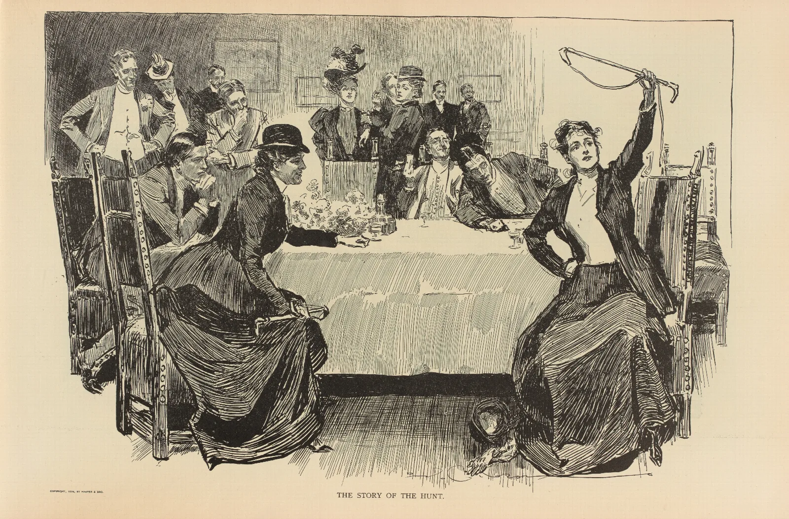 The Story Of The Hunt 2 Wall Art by Charles Dana Gibson - Canvas Print