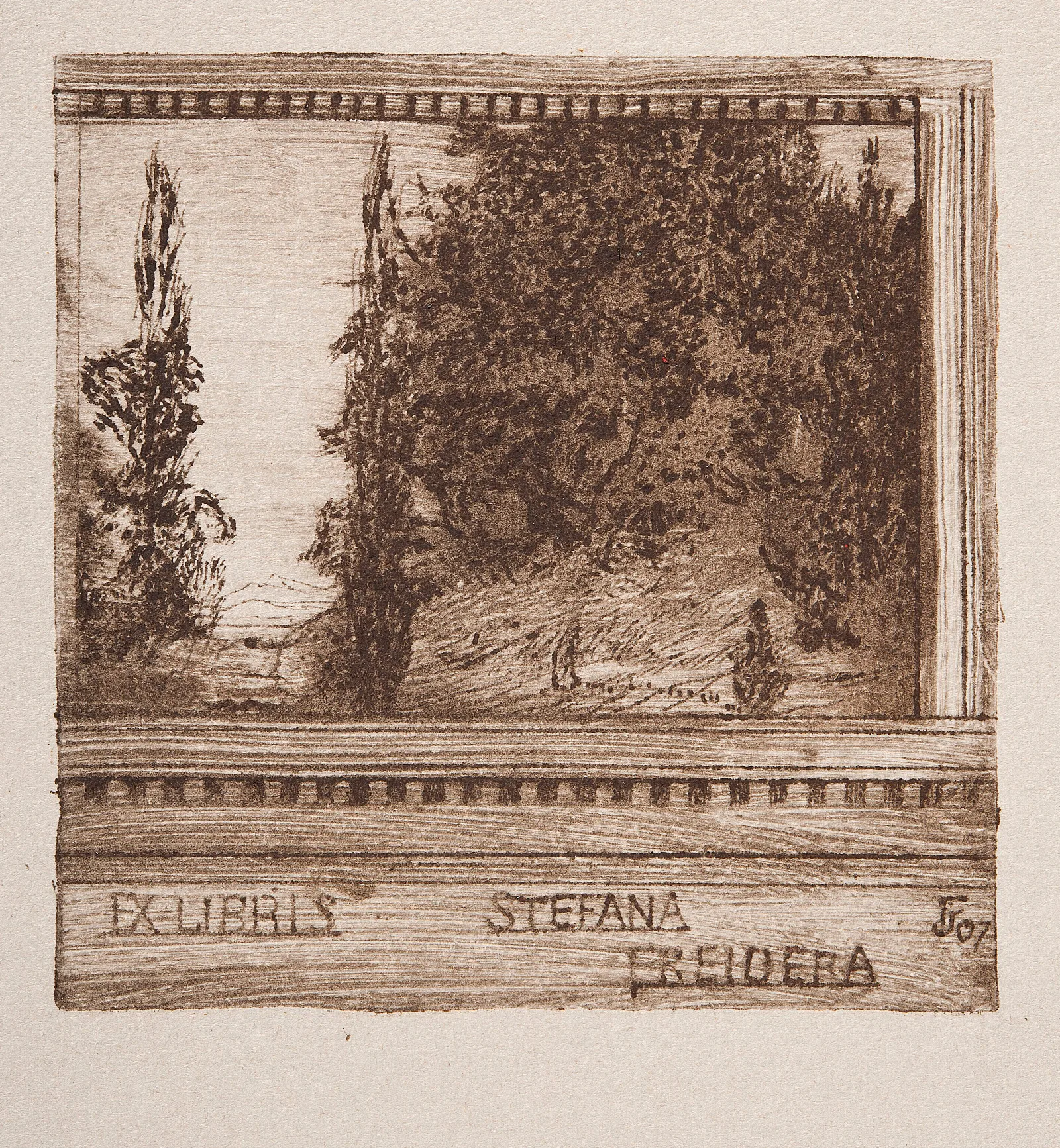 Bookplate Of Stefan Freider 2 Wall Art by Feliks Jabłczyński - Canvas Print
