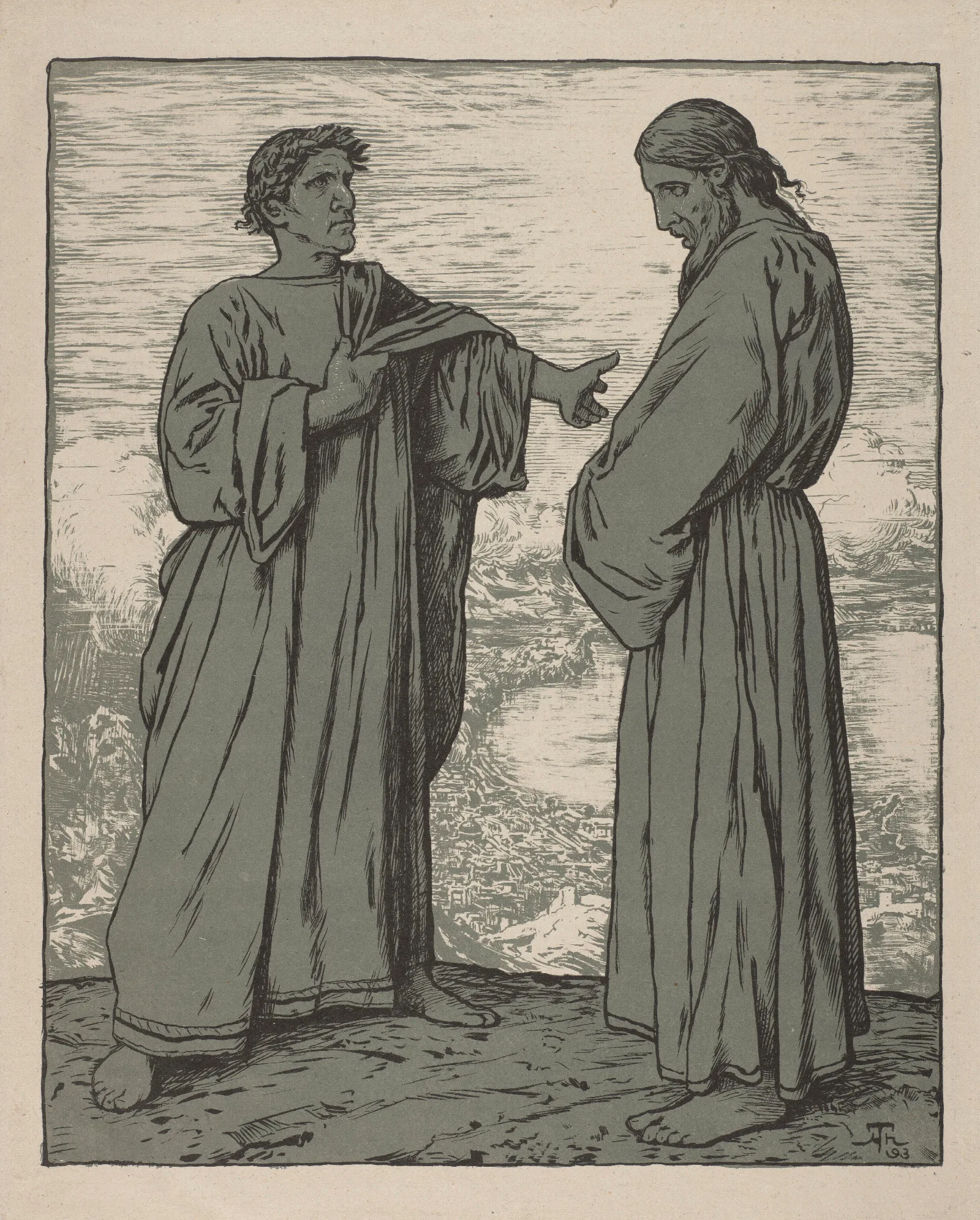 Temptation Of Christ 6 Wall Art by Hans Thoma - Canvas Print