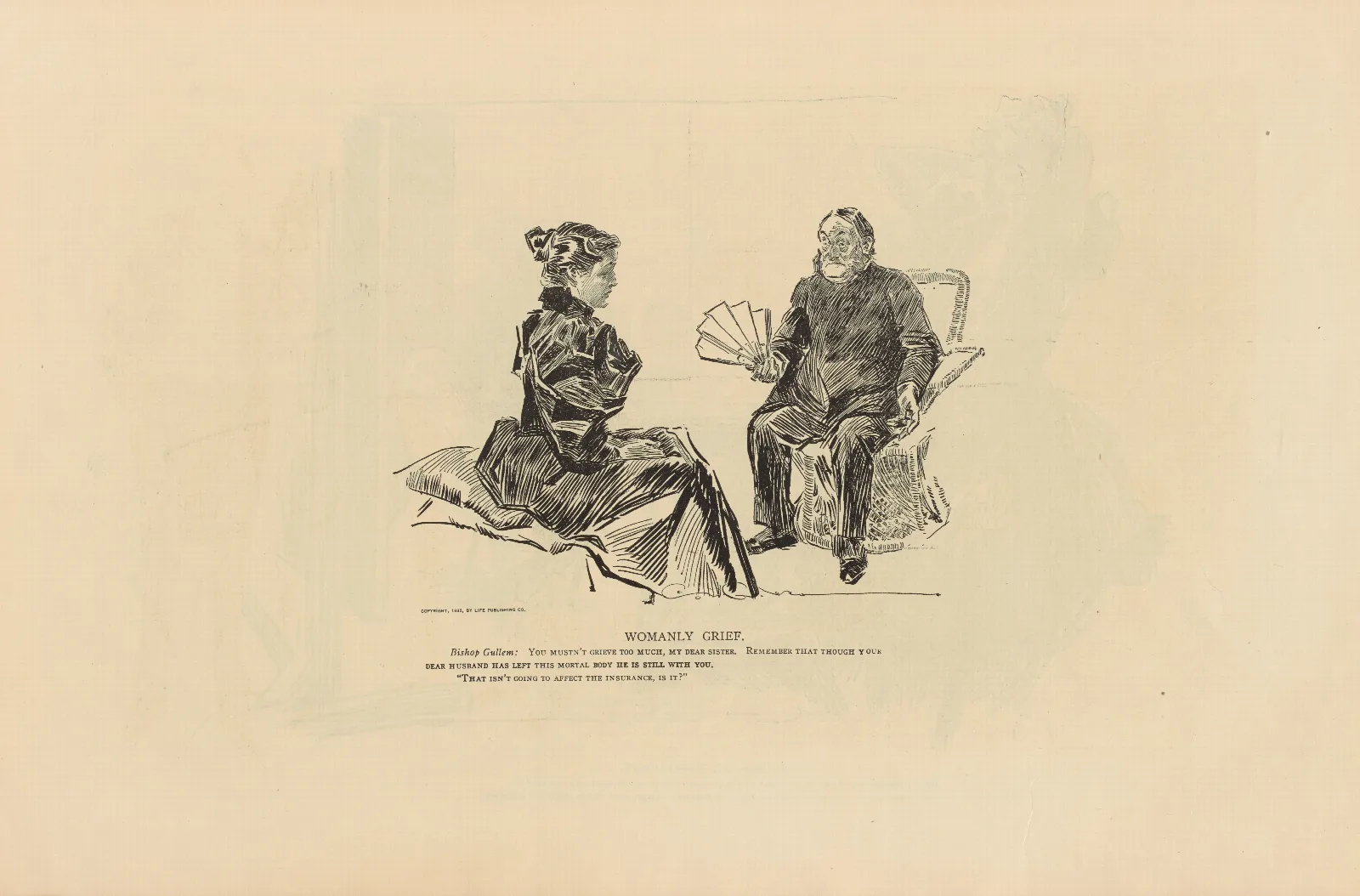 Womanly Grief Wall Art by Charles Dana Gibson - Canvas Print