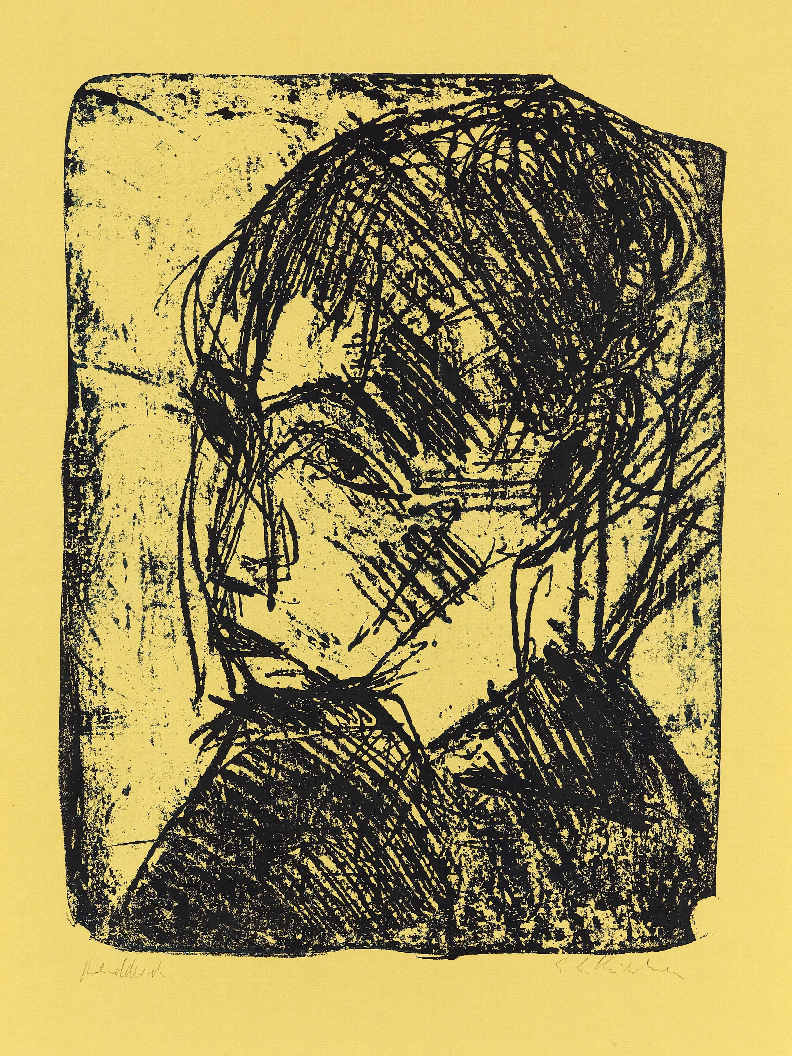 Portrat Frau Bluth Wall Art by Ernst Ludwig Kirchner - Canvas Print