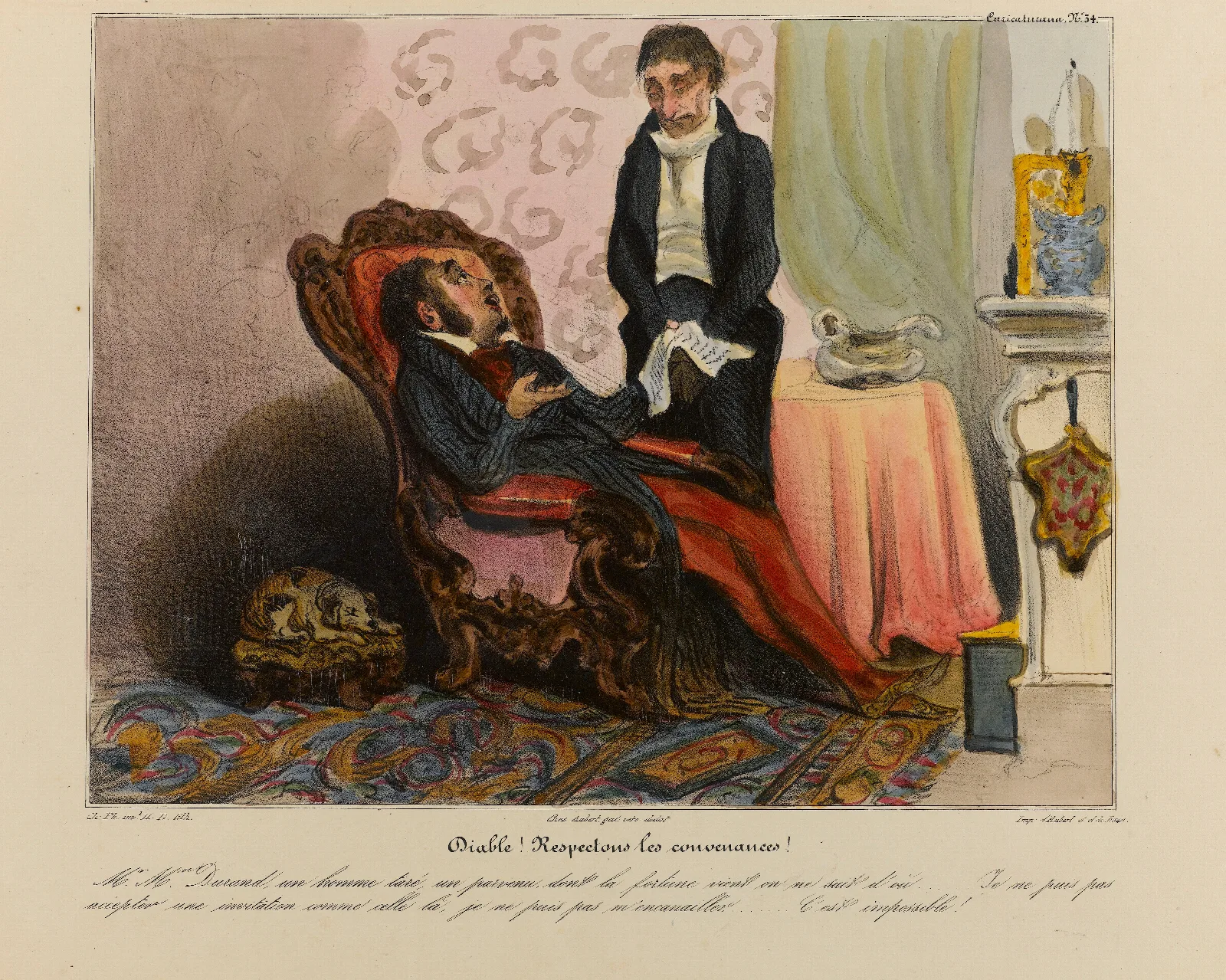 Diable Respectons Les Convenances Wall Art by Honoré Daumier - Canvas Print
