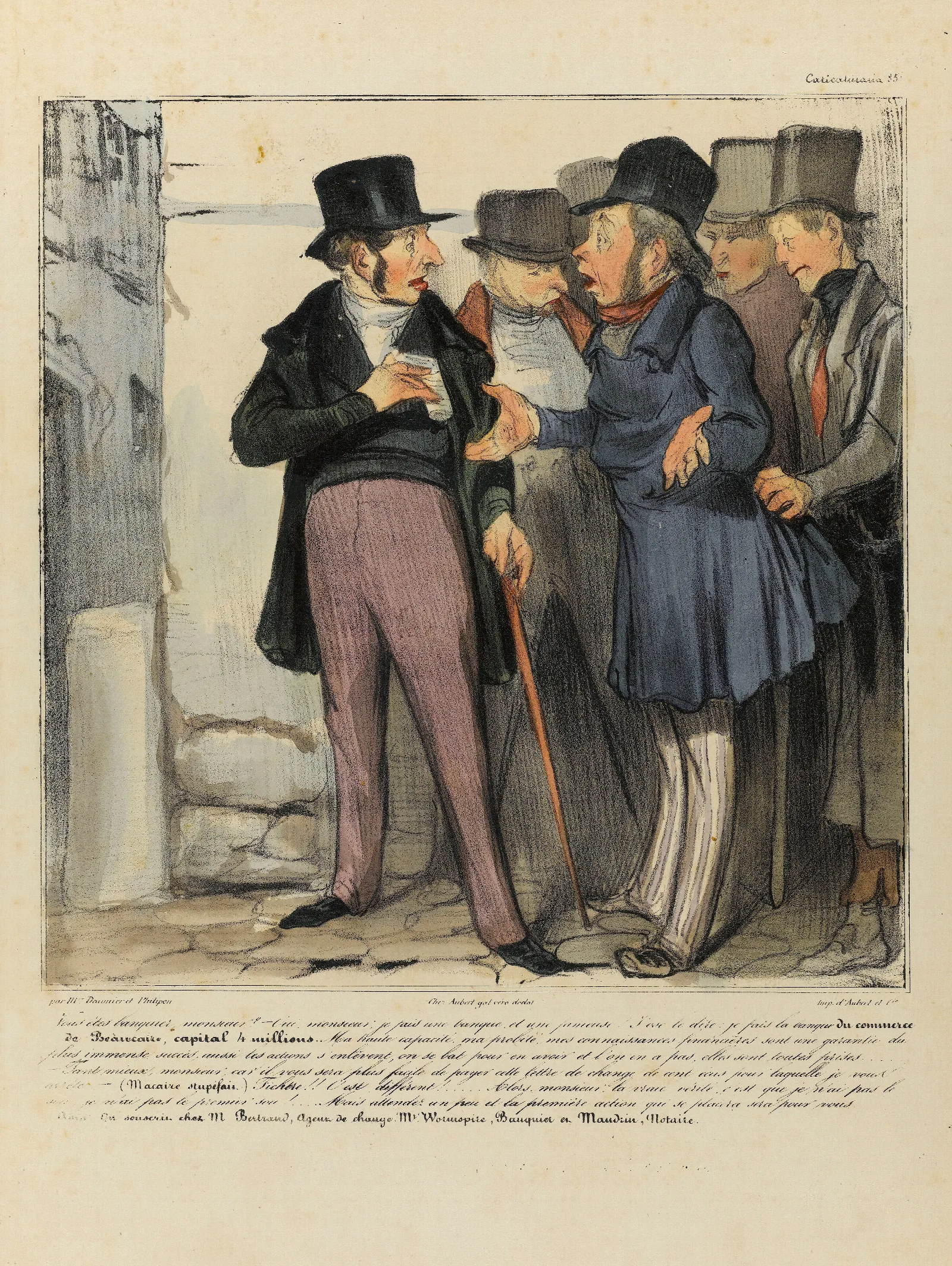 Vous Etes Banquier Monsieur Oui Monsieur Je Fais Une Banque Et Une Fameuse Wall Art by Honoré Daumier - Canvas Print