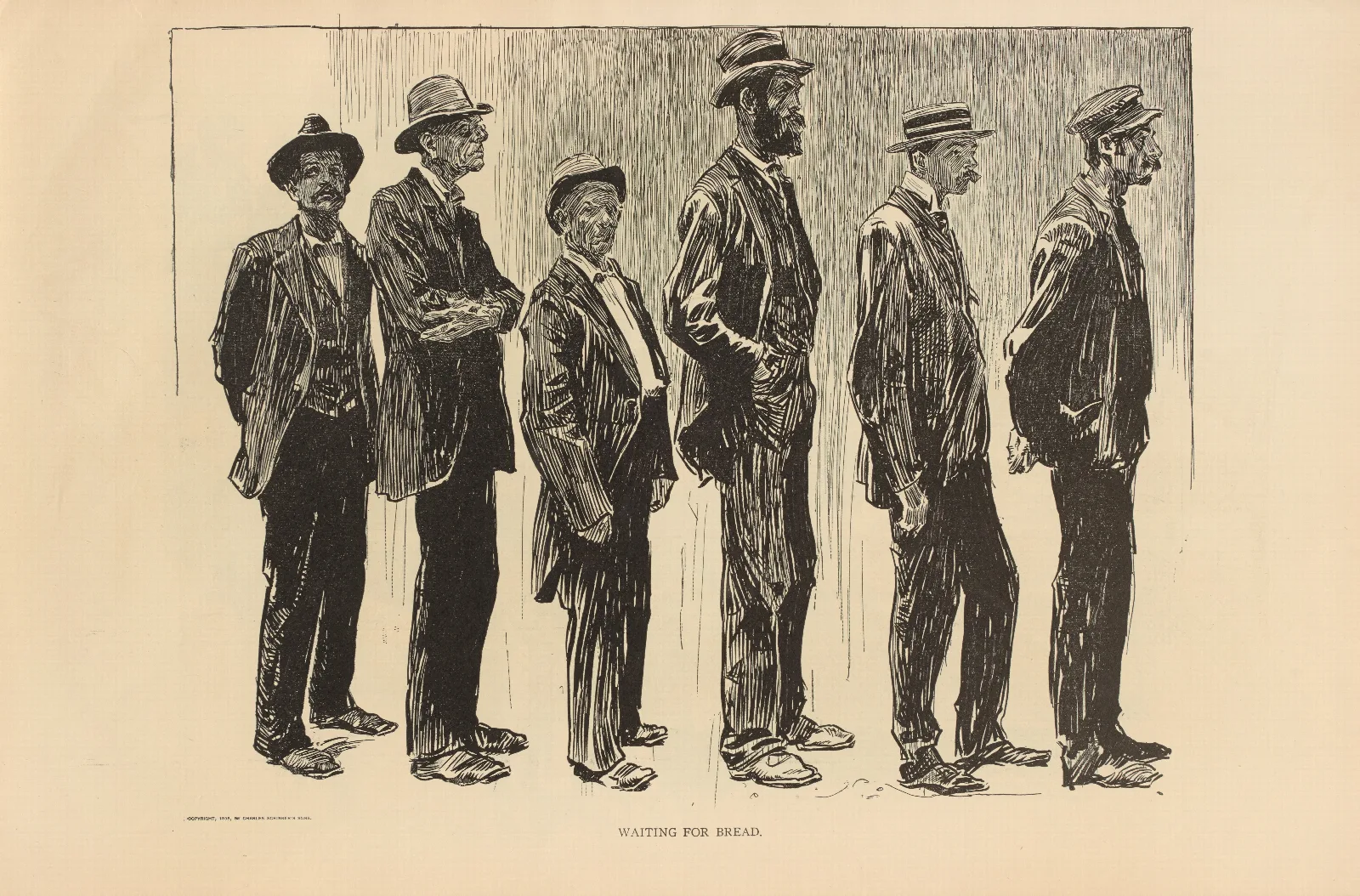Waiting For Bread 2 Wall Art by Charles Dana Gibson - Canvas Print