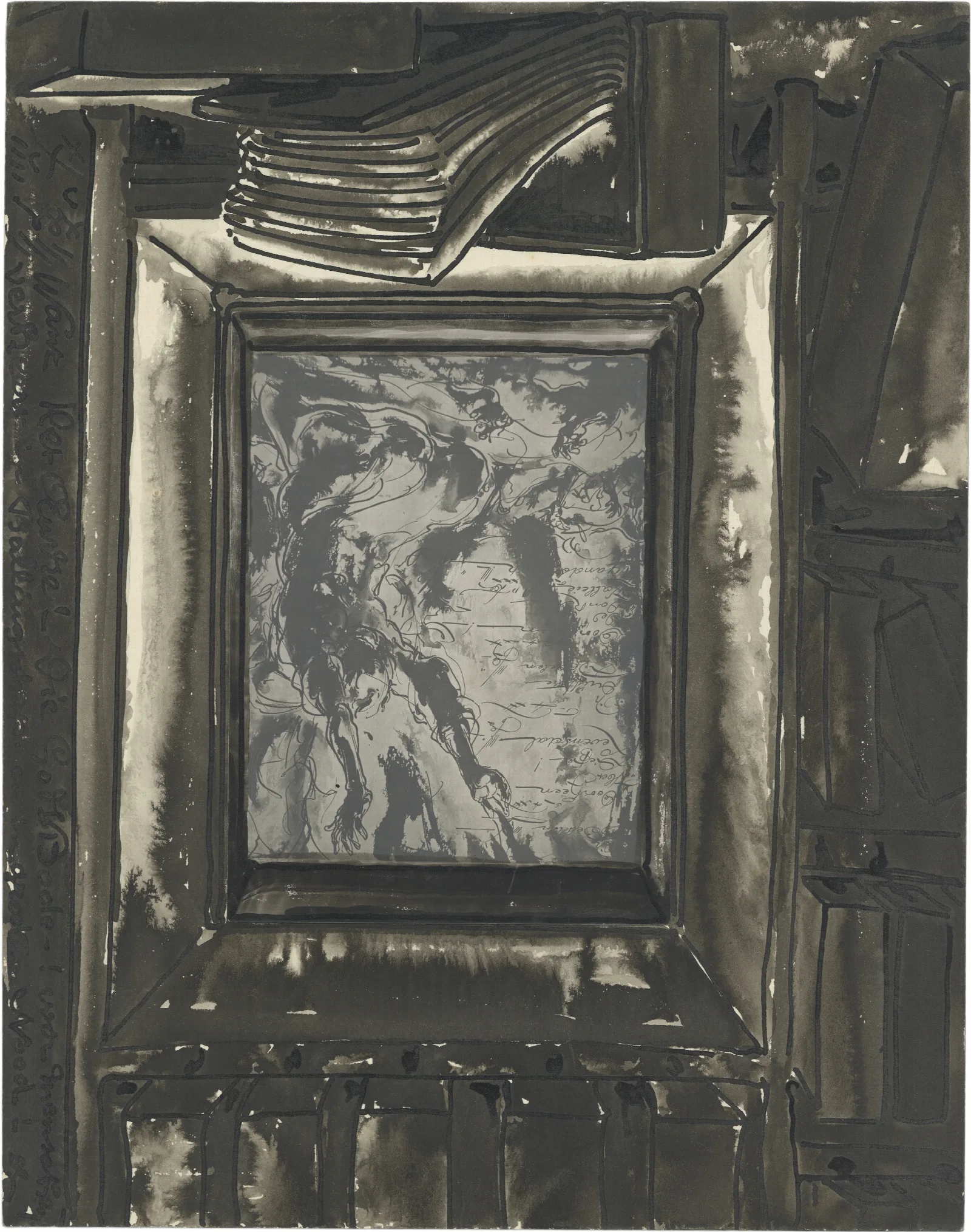 Knielende Figuren Met Armen In De Lucht Wall Art by Alfred Ost - Canvas Print