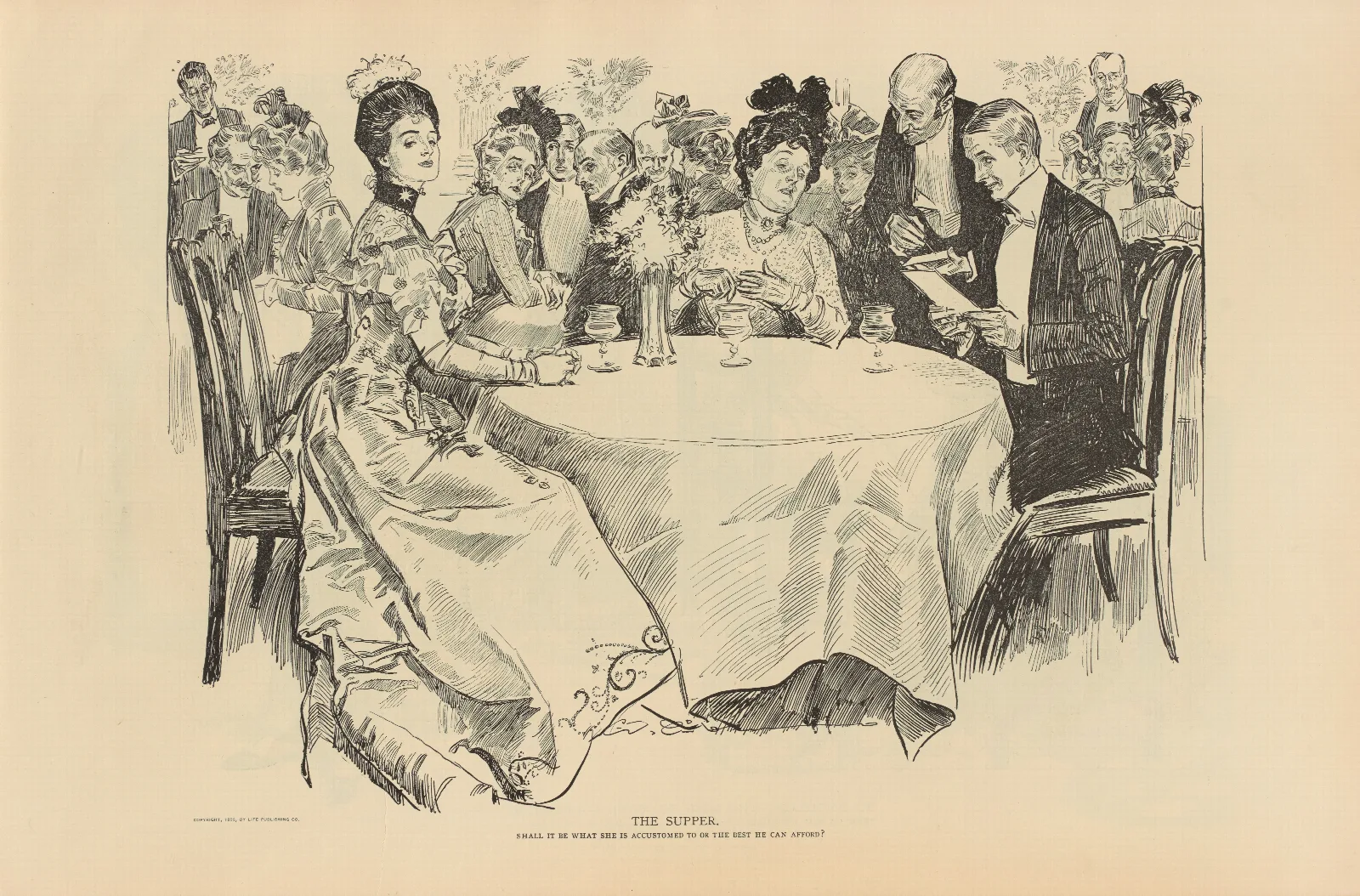 The Supper 2 Wall Art by Charles Dana Gibson - Canvas Print