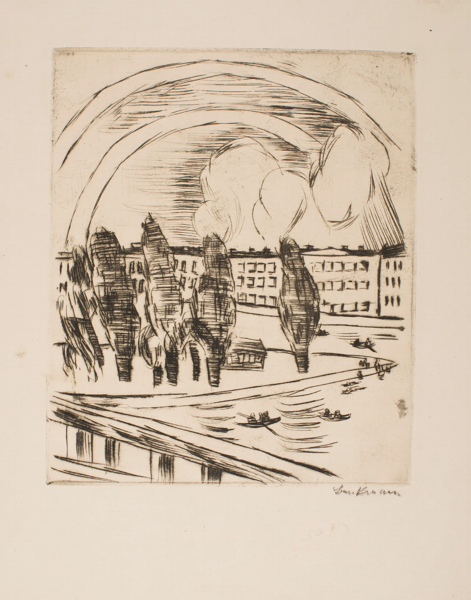 Main River Landscape With Rainbow Wall Art by Max Beckmann - Canvas Print