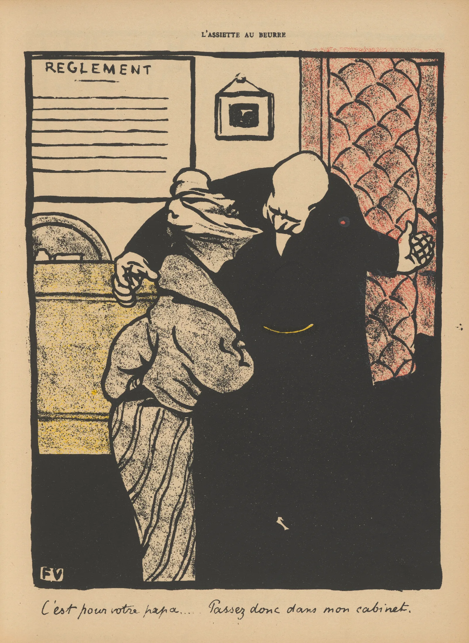 Cest Pour Votre Papa Wall Art by Félix Vallotton - Canvas Print
