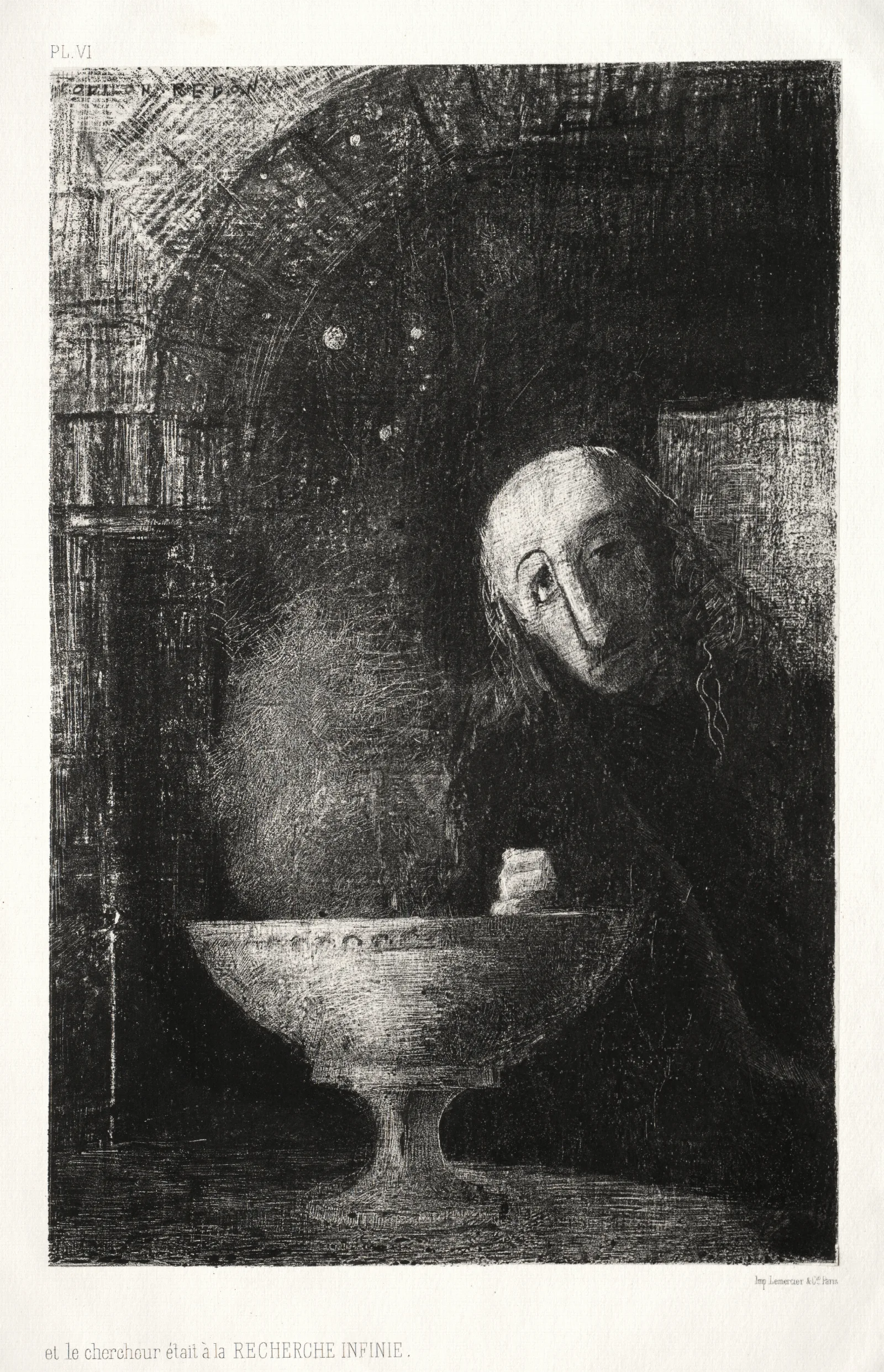 And The Searcher Was Engaged In An Infinite Search Wall Art by Odilon Redon - Canvas Print