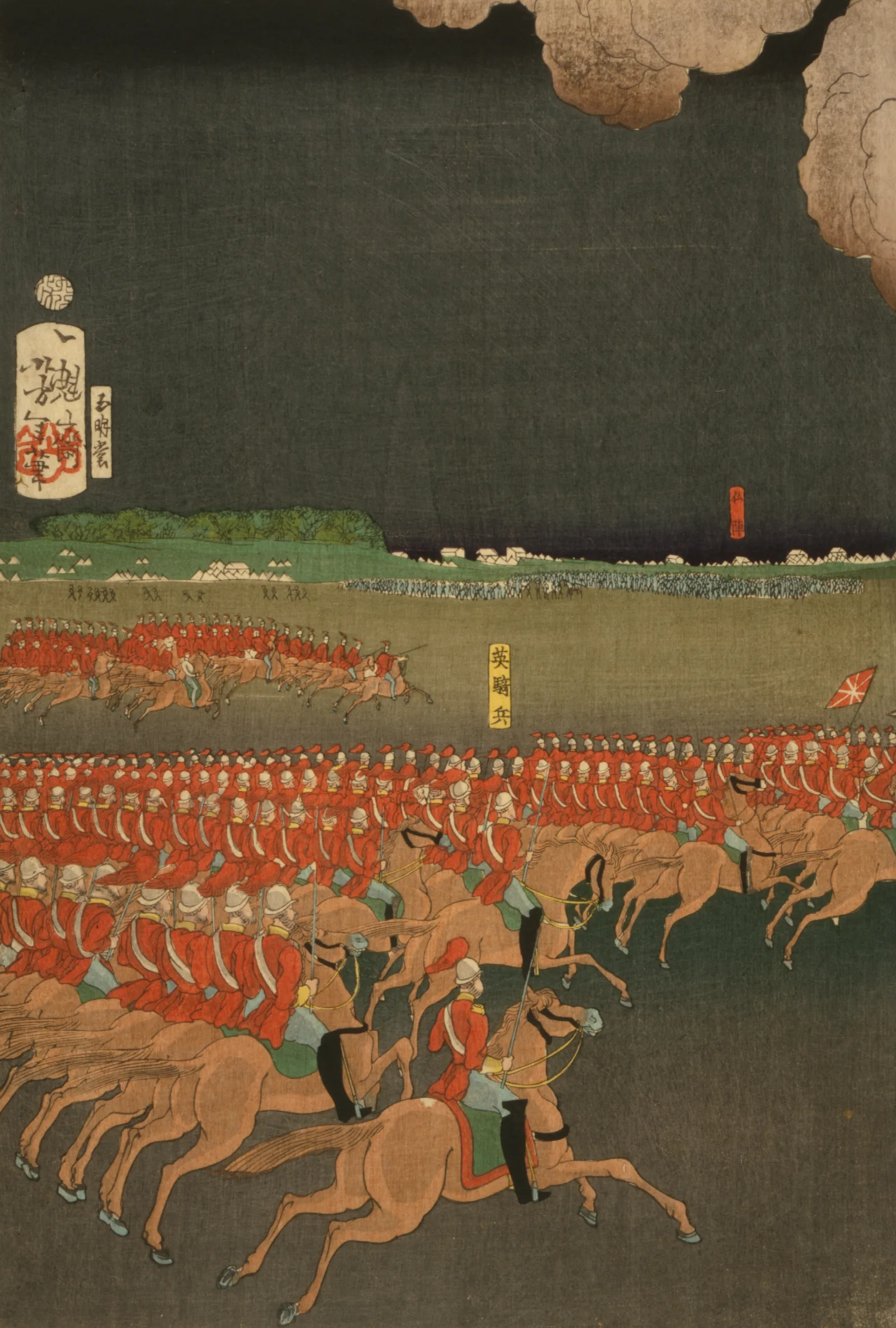 Furansu Igirisu Sanpei Daichosen No Zu Wall Art by Tsukioka Yoshitoshi - Canvas Print